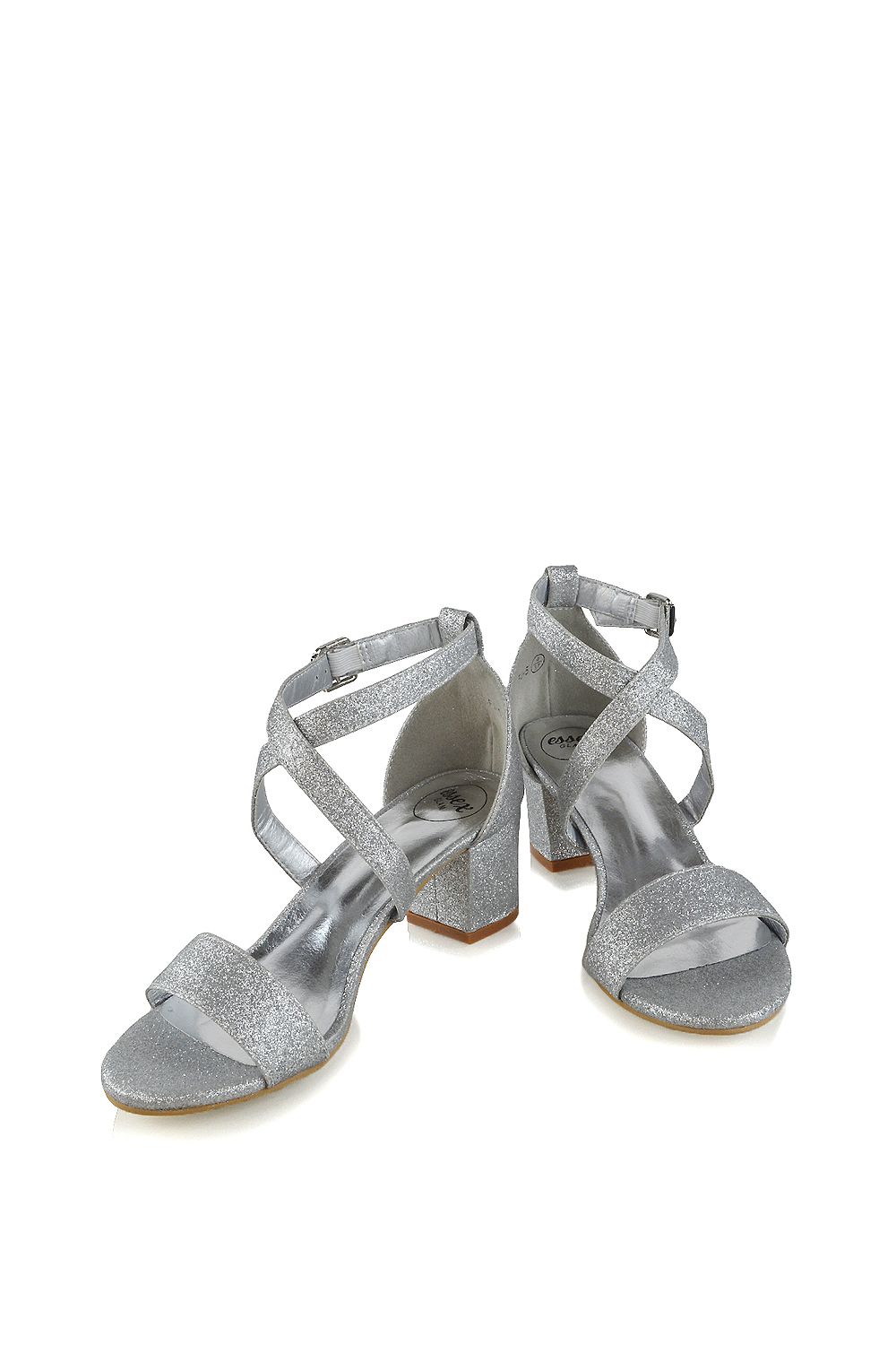 XY London 'Jordyn' Cross Over Buckle Strap Chunky Low Block Heels image 4