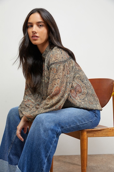Oasis Lace Panel Boho Top Floral