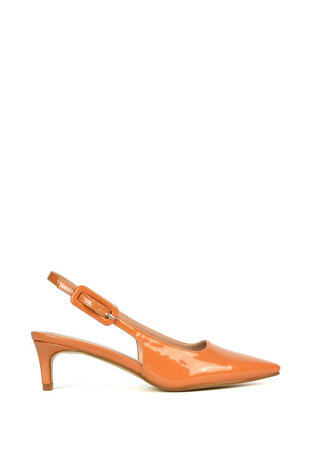 XY London 'Kelly' Kitten Heel Court Shoes With Slingback