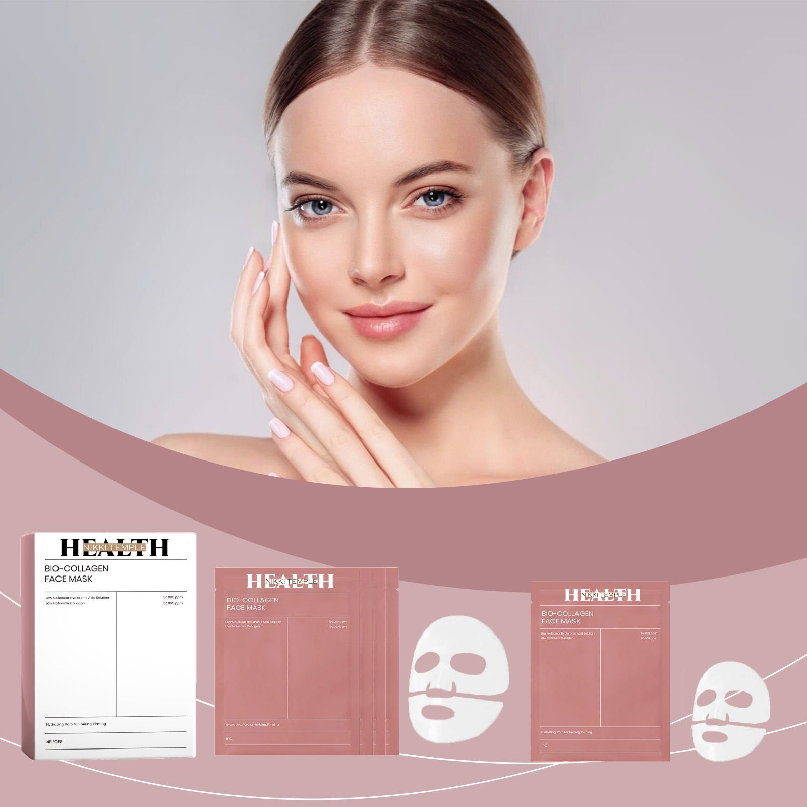 StarGate ClearSkin Moisturising Bio-Collagen Face Mask, 4 Pack for Reducing Wrinkles image 1