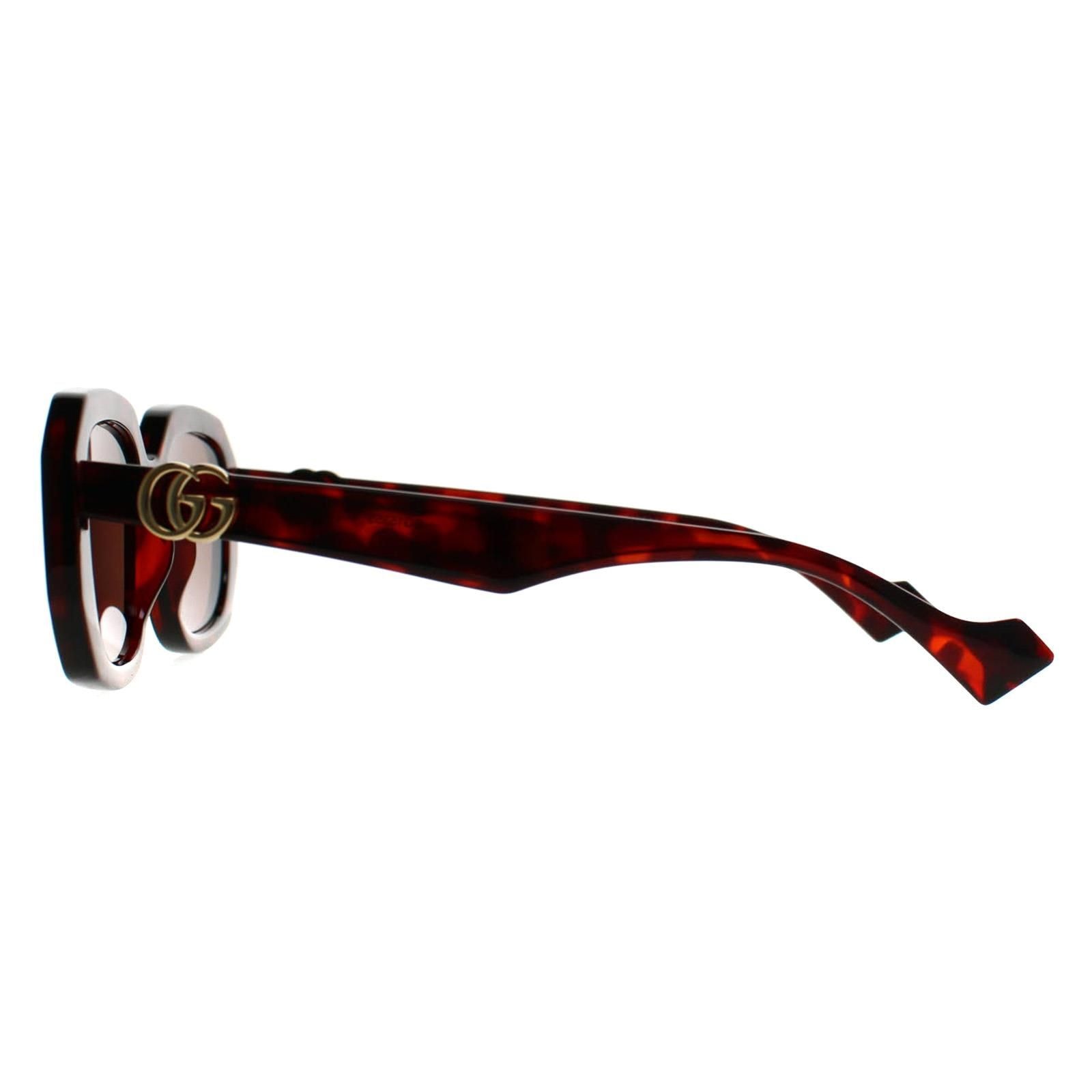 Gucci Rectangle Shiny Dark Havana Brown GG1535S image 3