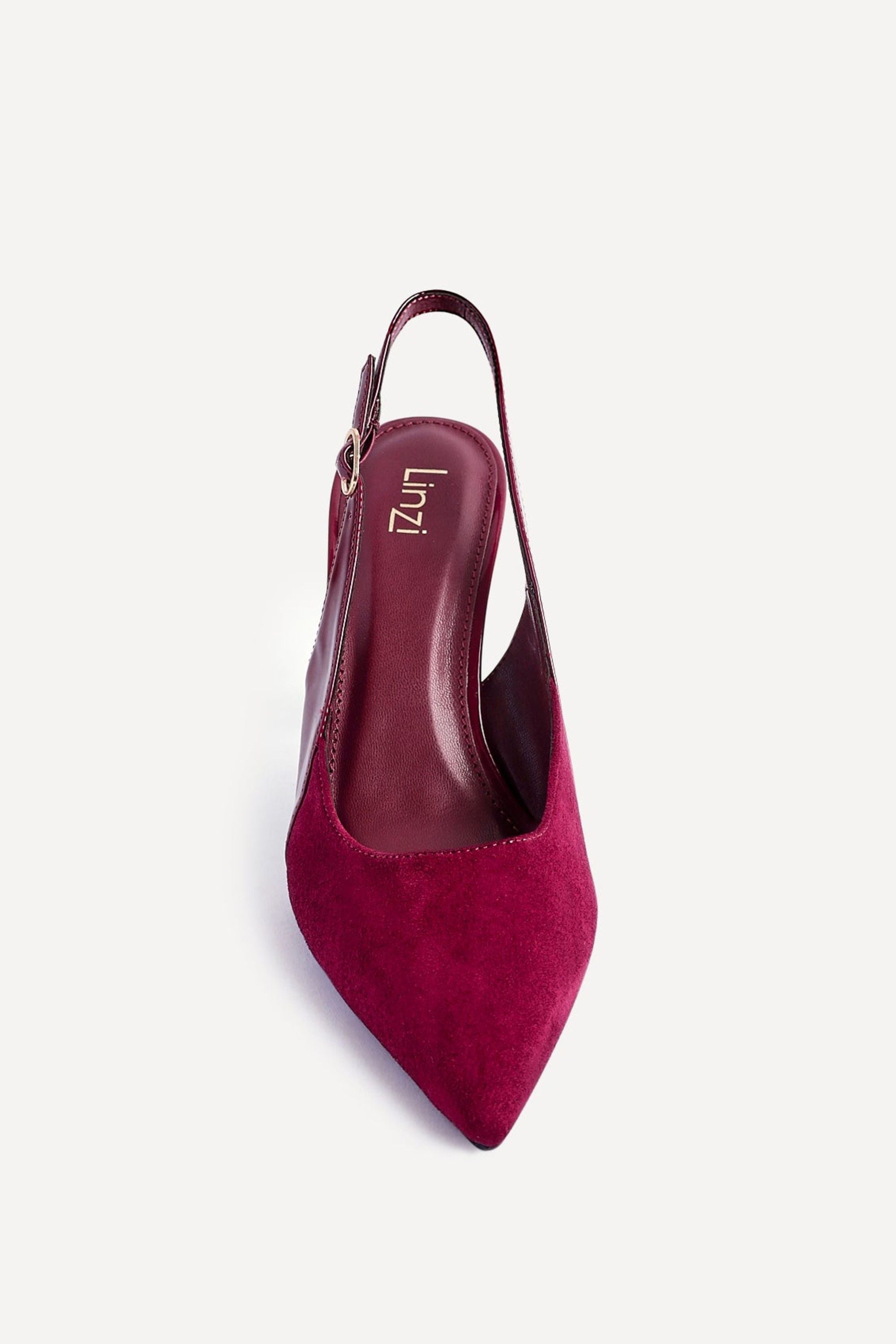 Linzi Wink Burgundy Faux Suede Two Tone Court Heel image 4