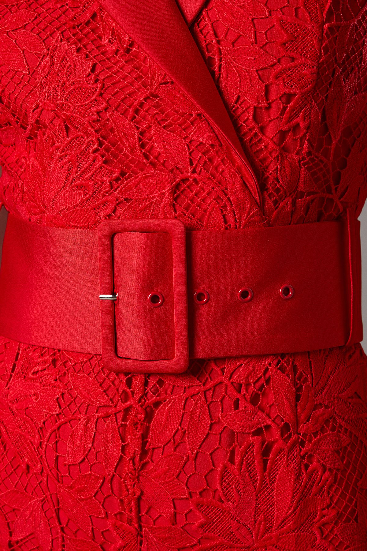 Coast Lisa Tan Lace Belted Jumpsuit Red image 5