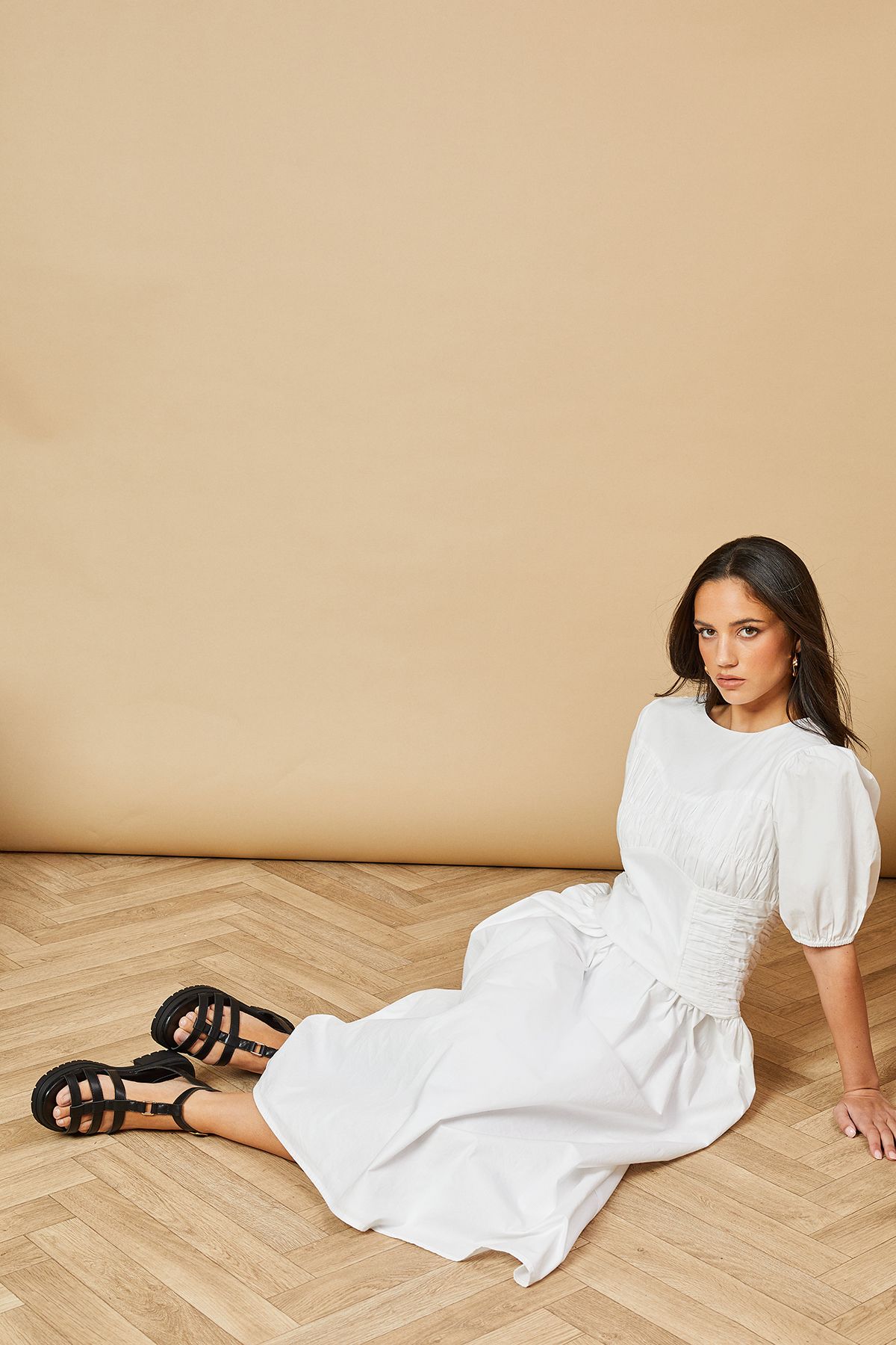 Oasis Ariadne Faux Leather T Bar Chunky  Sandals Black image 1