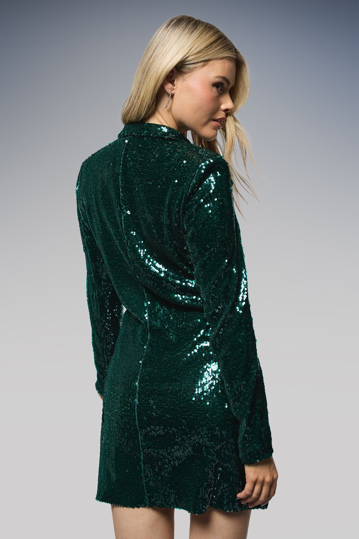 Dorothy Perkins Sequin Blazer Dress Green image 3