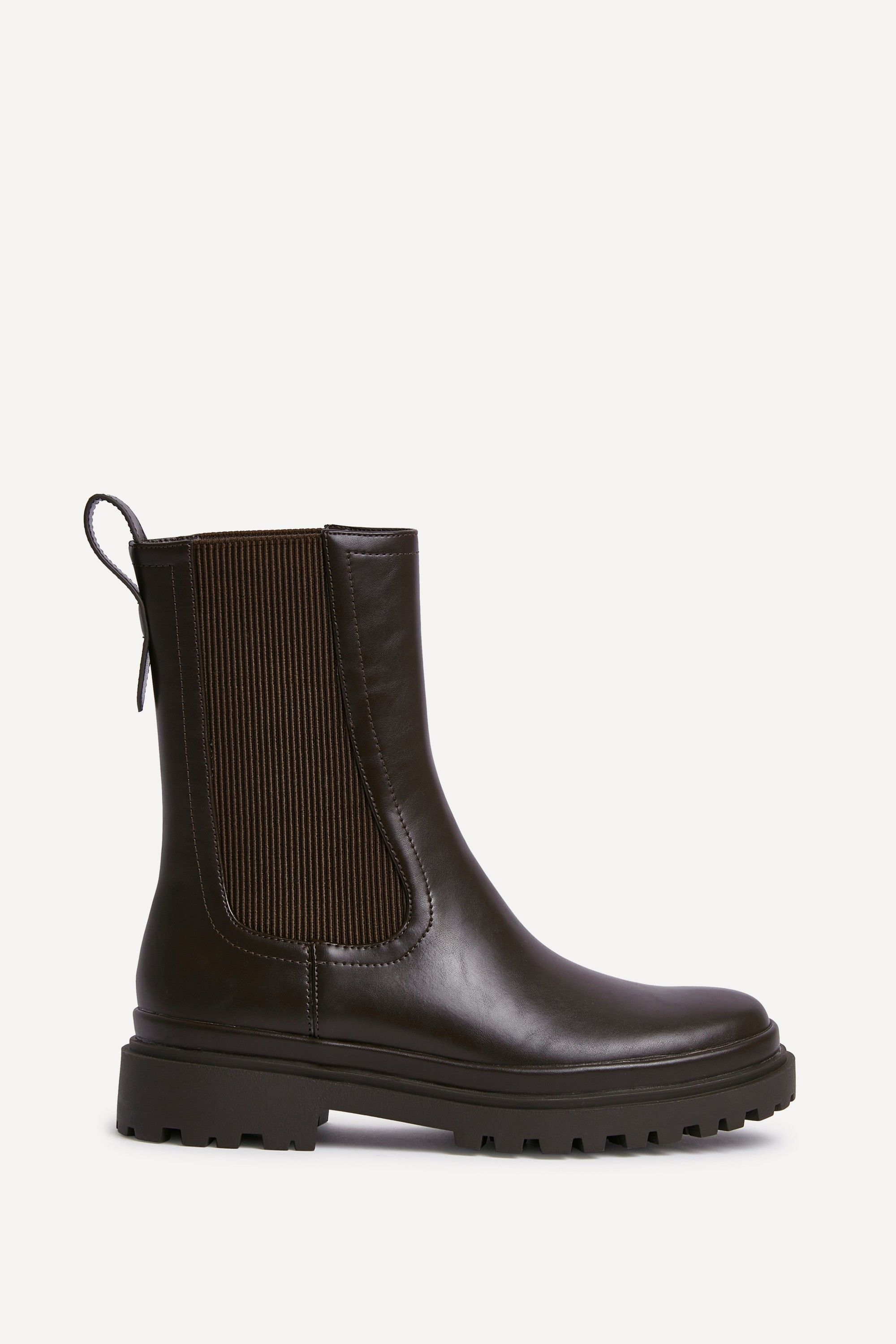 Linzi Command Brown Chunky Chelsea Boots
