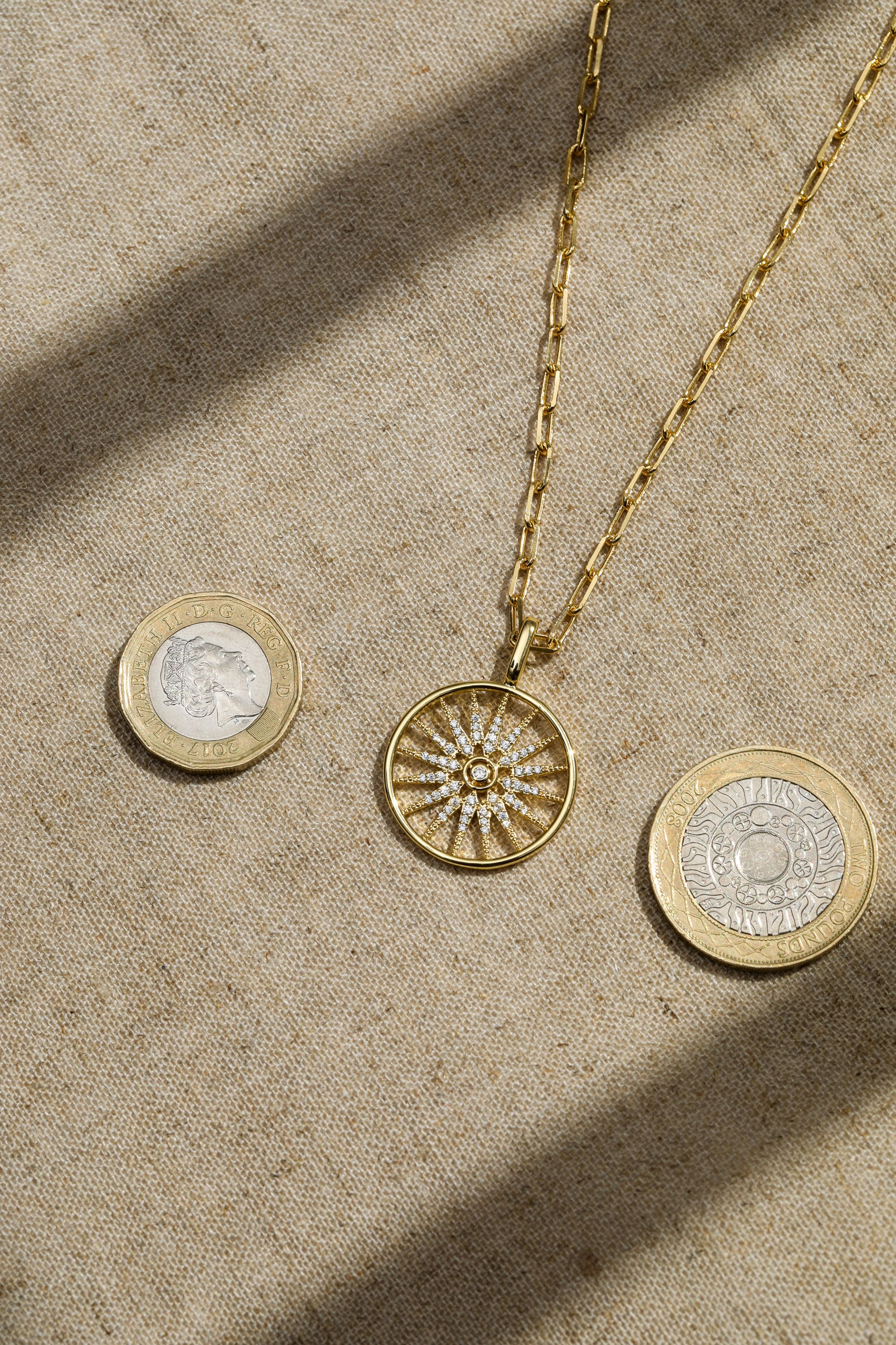 Inicio 14K Gold Plated Celestial Charm Chain Necklace - Gift Pouch image 3