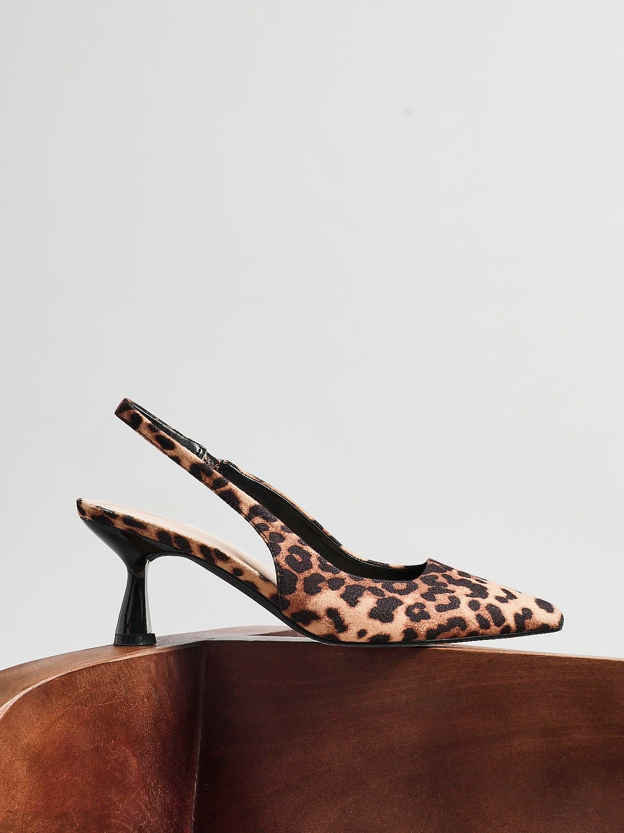 Linzi Presley Leopard Print Sling Back Low Court Heel image 2