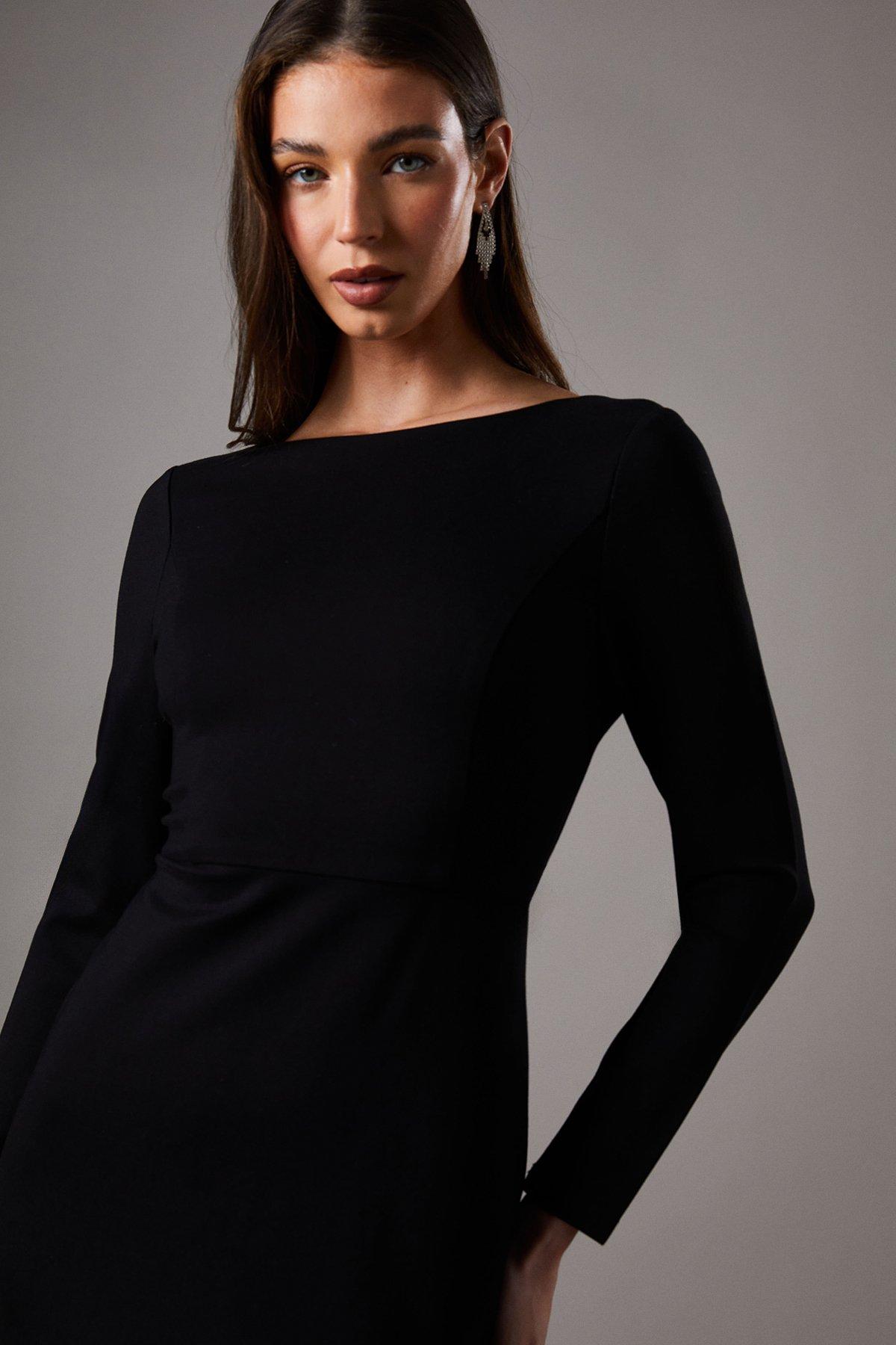 Coast Slash Neck Black Maxi Dress Black image 3