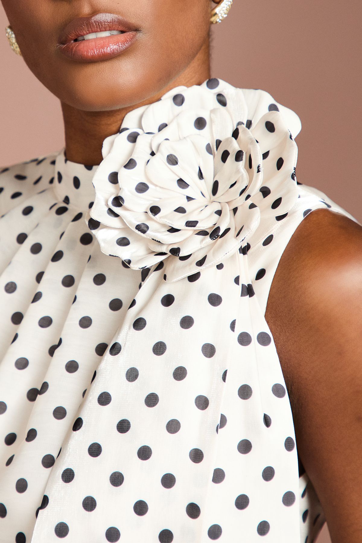 Coast Polka Dot Tiered Organza Midi Dress Mono image 2