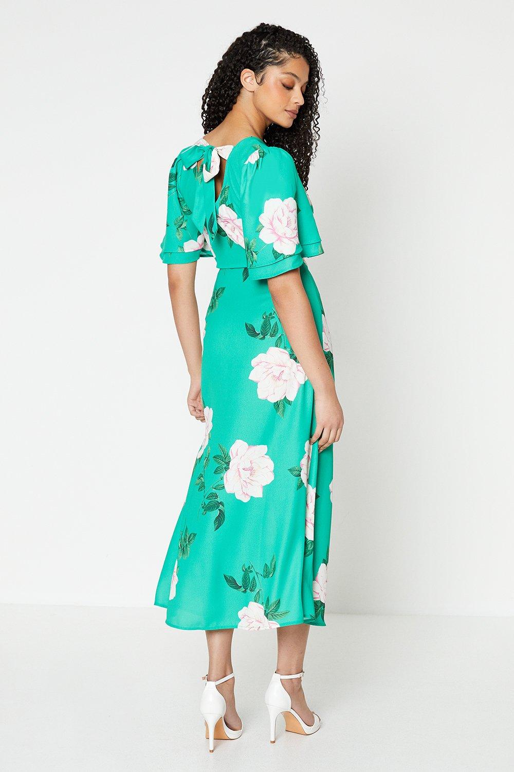 green clothing GREENCLOTHING×DEELUXE 美品 Linen Blend Belted Midi Dress