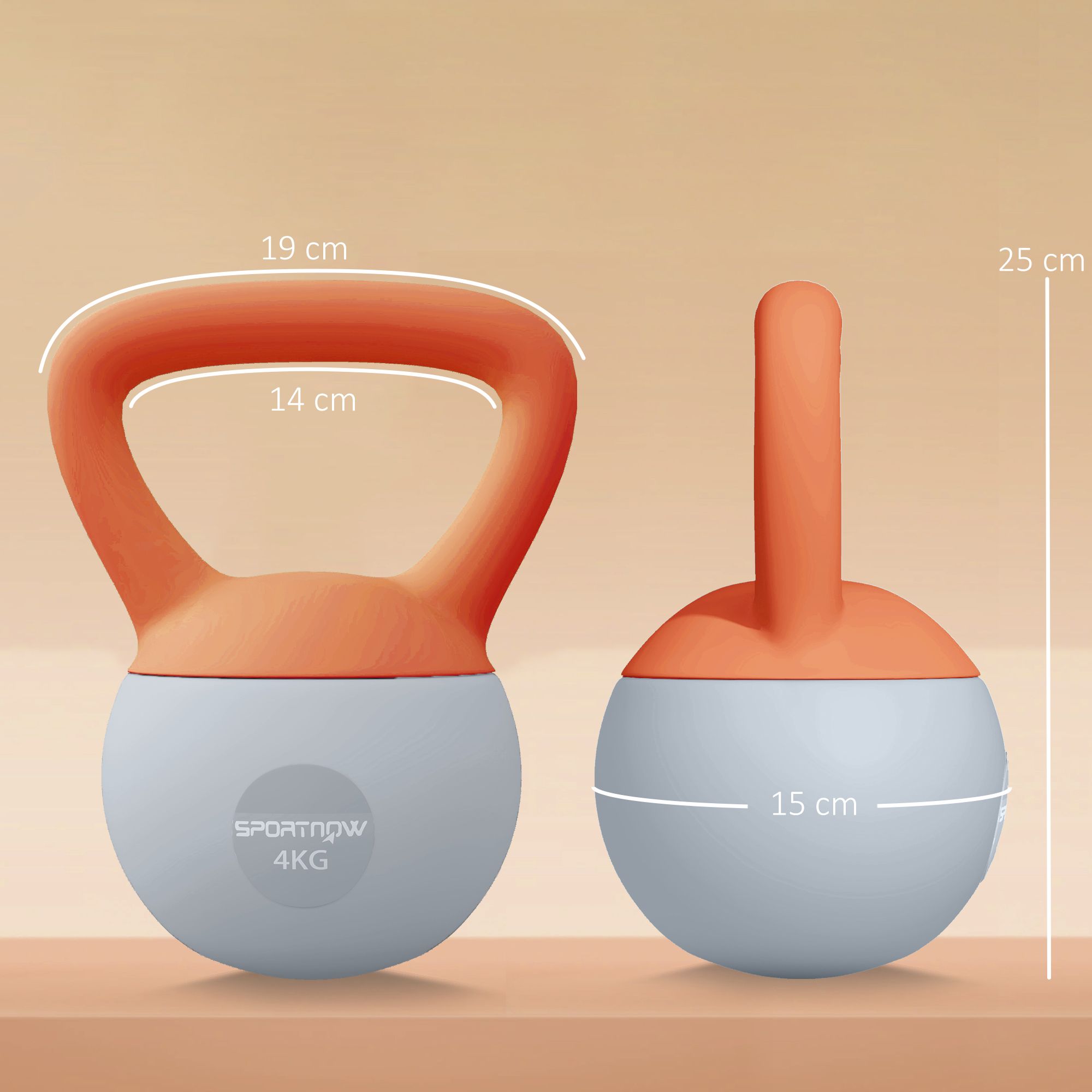 SPORTNOW 4KG Kettlebell with Soft Body and Non-Slip Handle image 3