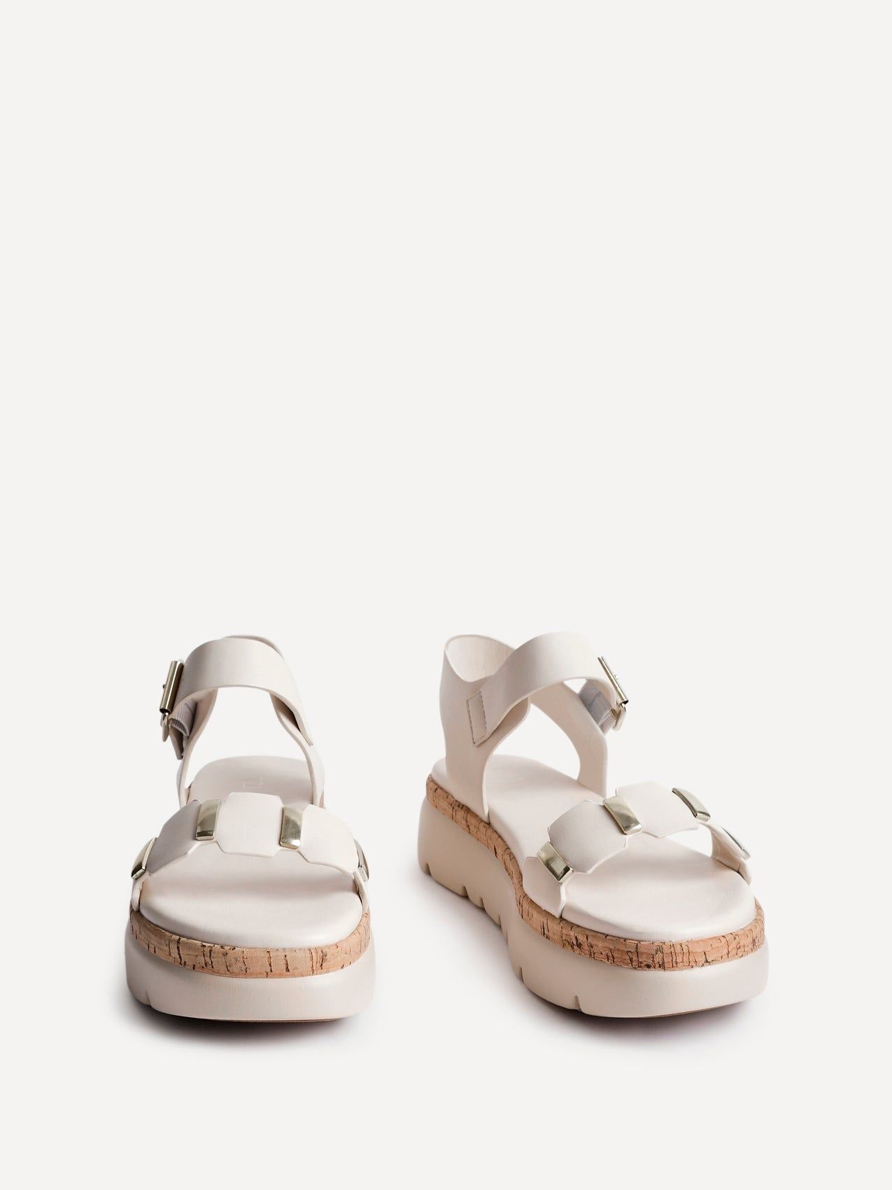 Linzi Stride Nude Faux Leather Flatform Sandal image 3