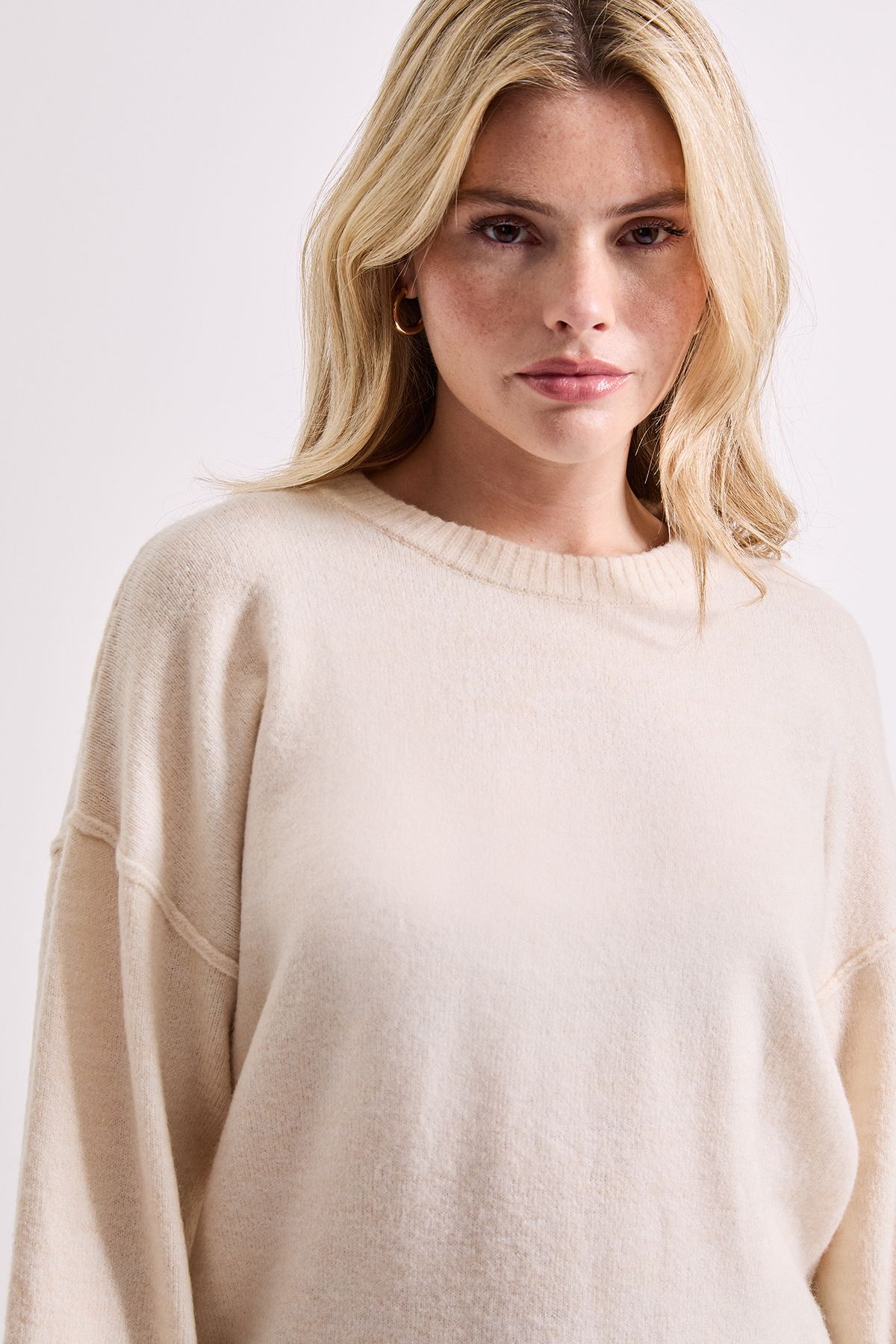 Dorothy Perkins Relaxed Crew Jumper Ecru image 4