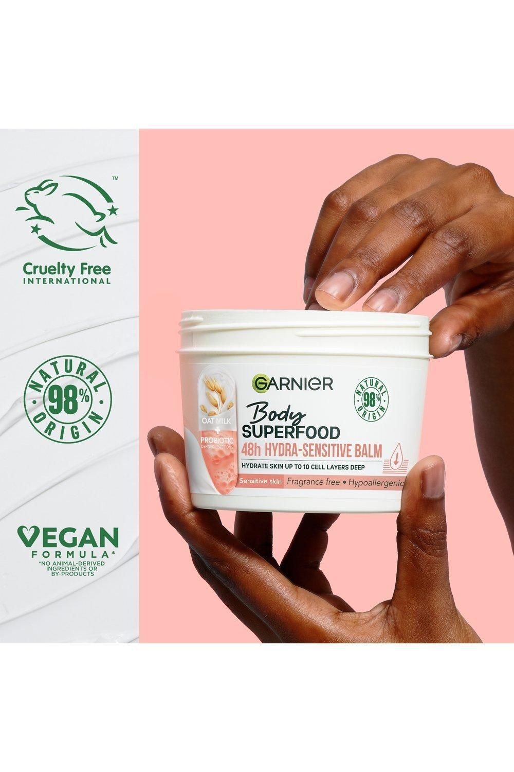 Garnier Garnier Body Superfood, Hydra Sensitive Body Cream, with Oat Milk & Probiotic Derived Fractions Multi image 3