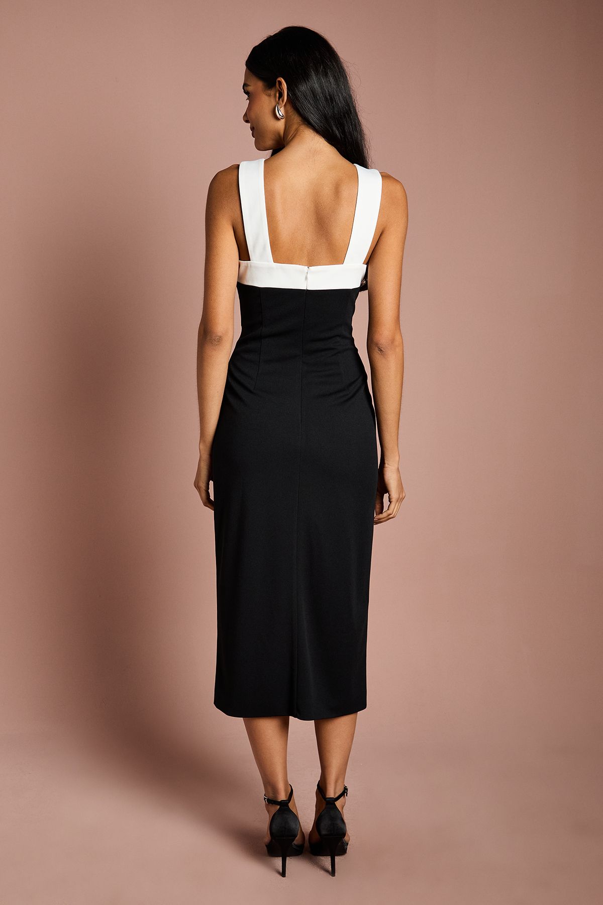 Coast Cross Neck Bow Detail Pencil Dress Mono image 3
