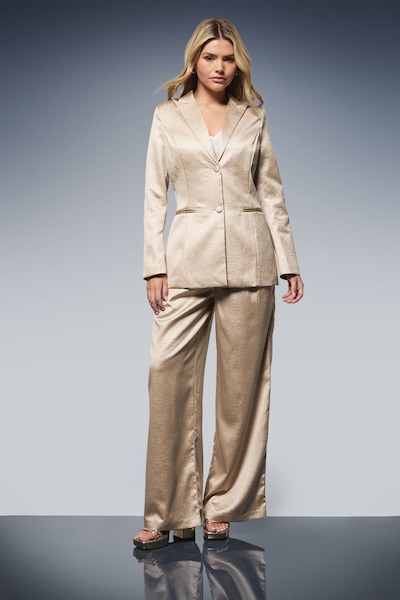 Dorothy Perkins Textured Satin Single Breasted Blazer Champagne