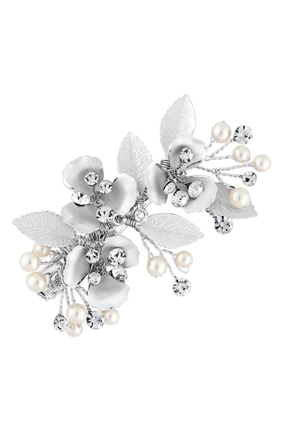 Jon Richard Greta Painted Silver Leaf Scatter Crystal Clip