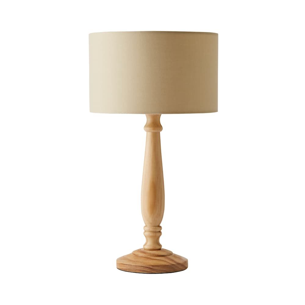 ValueLights Victoria Light Wood Traditional Table Lamp with Fabric Drum Shade and LED Bulb image 7