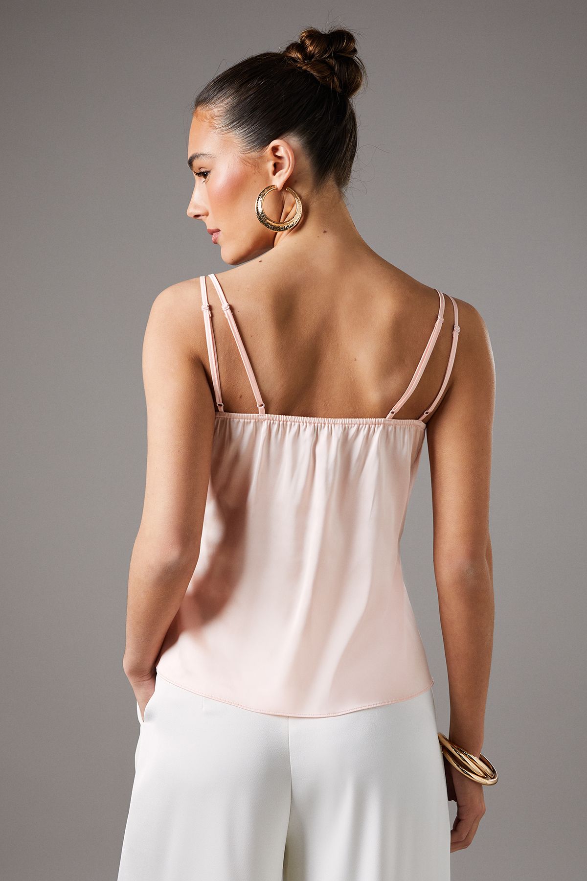 Coast Lace Insert Wrap Front Satin Vest Soft Pink image 4