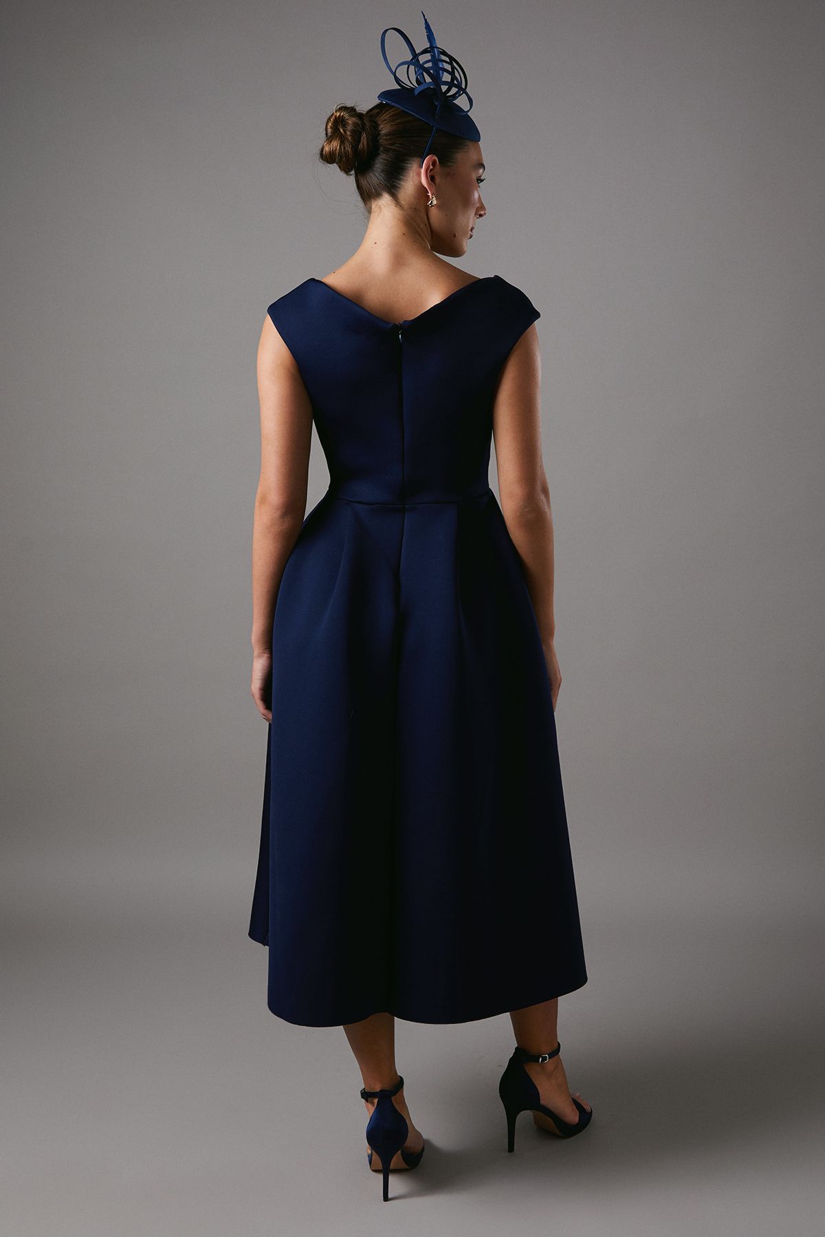 Coast Bardot Scuba Midi Dress Navy image 3