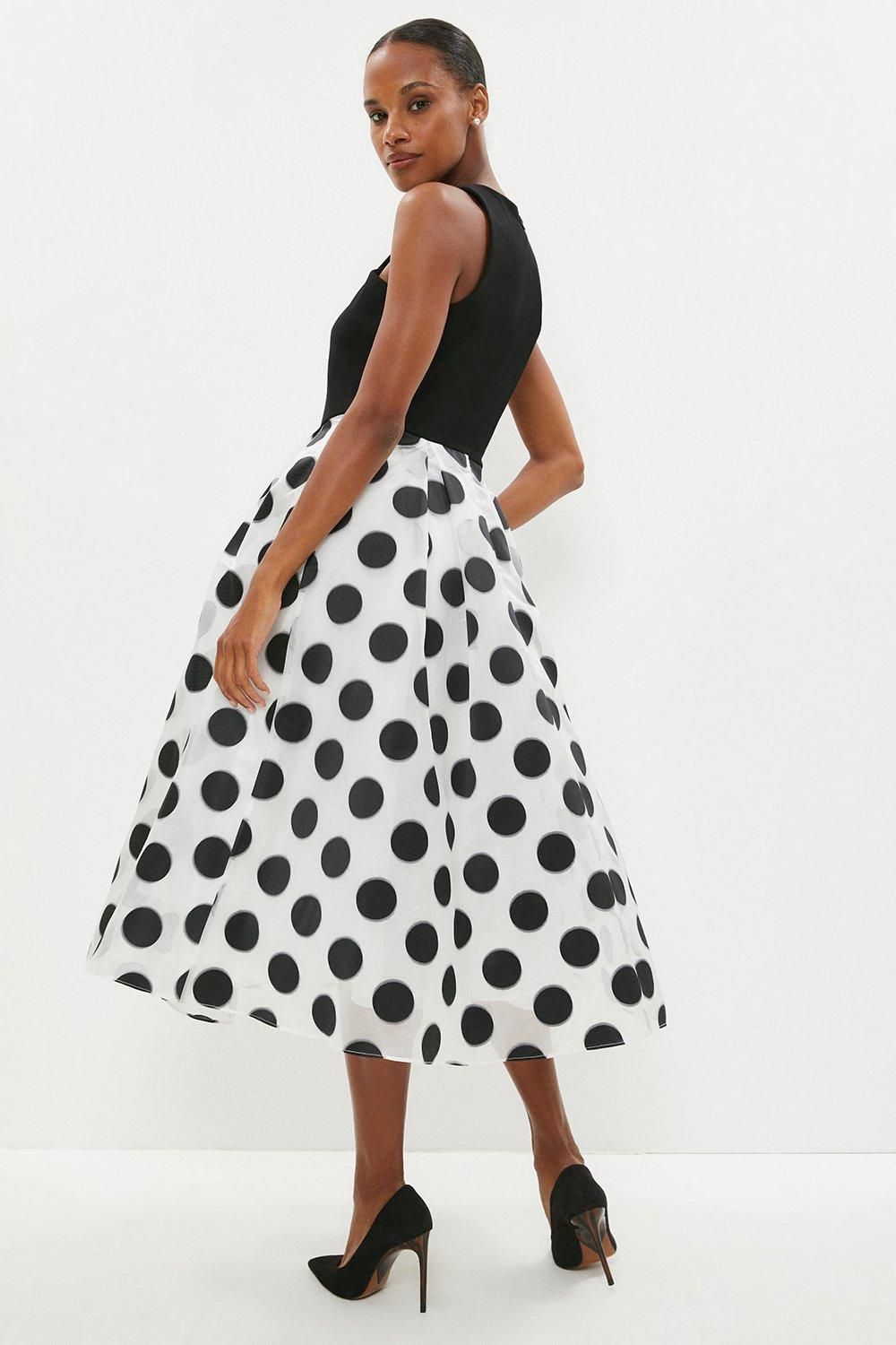 Coast 2 In 1jacquard Spot Skirt Dress Mono image 3