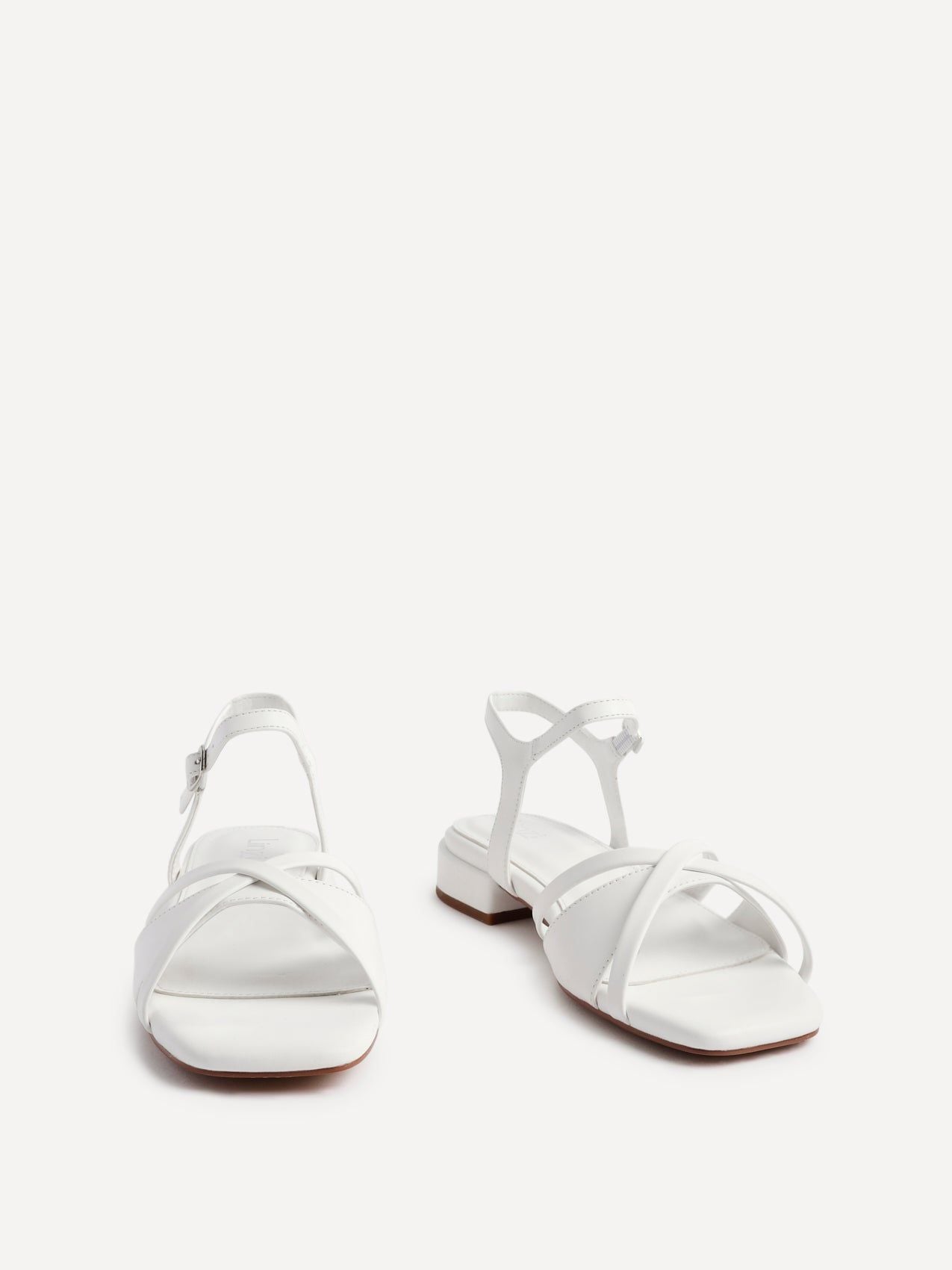 Linzi Zenna White Faux Leather Strappy Low Block Heeled Sandals image 3