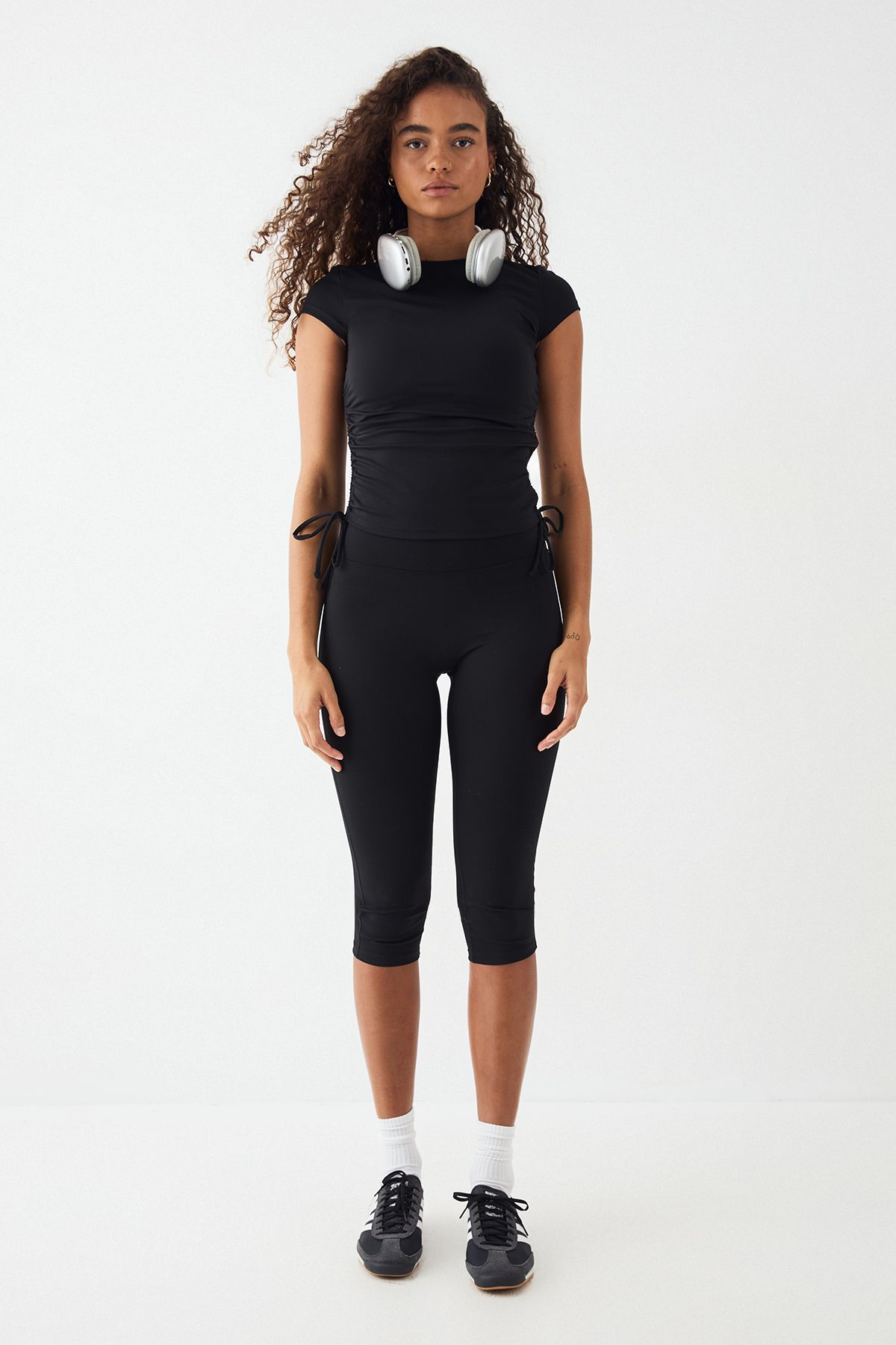 DSGN Studio DSGN Studio Ultra Sculpt Ruched Side Short Sleeve Top Black image 5