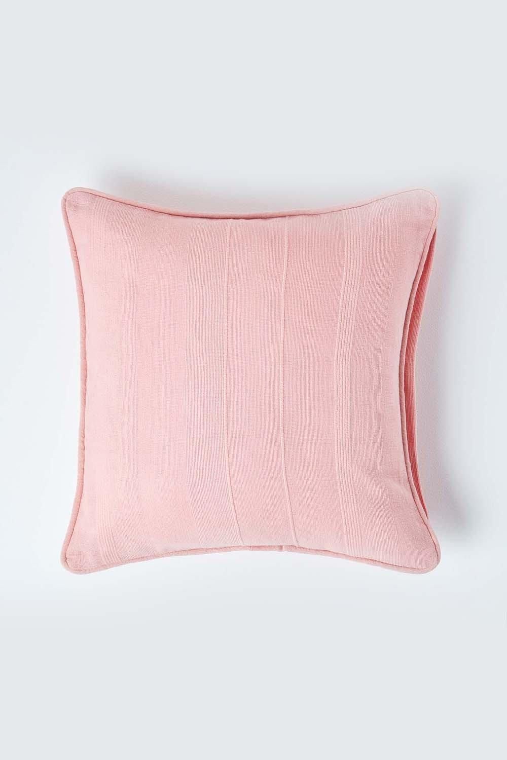 Homescapes Cotton Rajput Ribbed Cushion Cover image 1