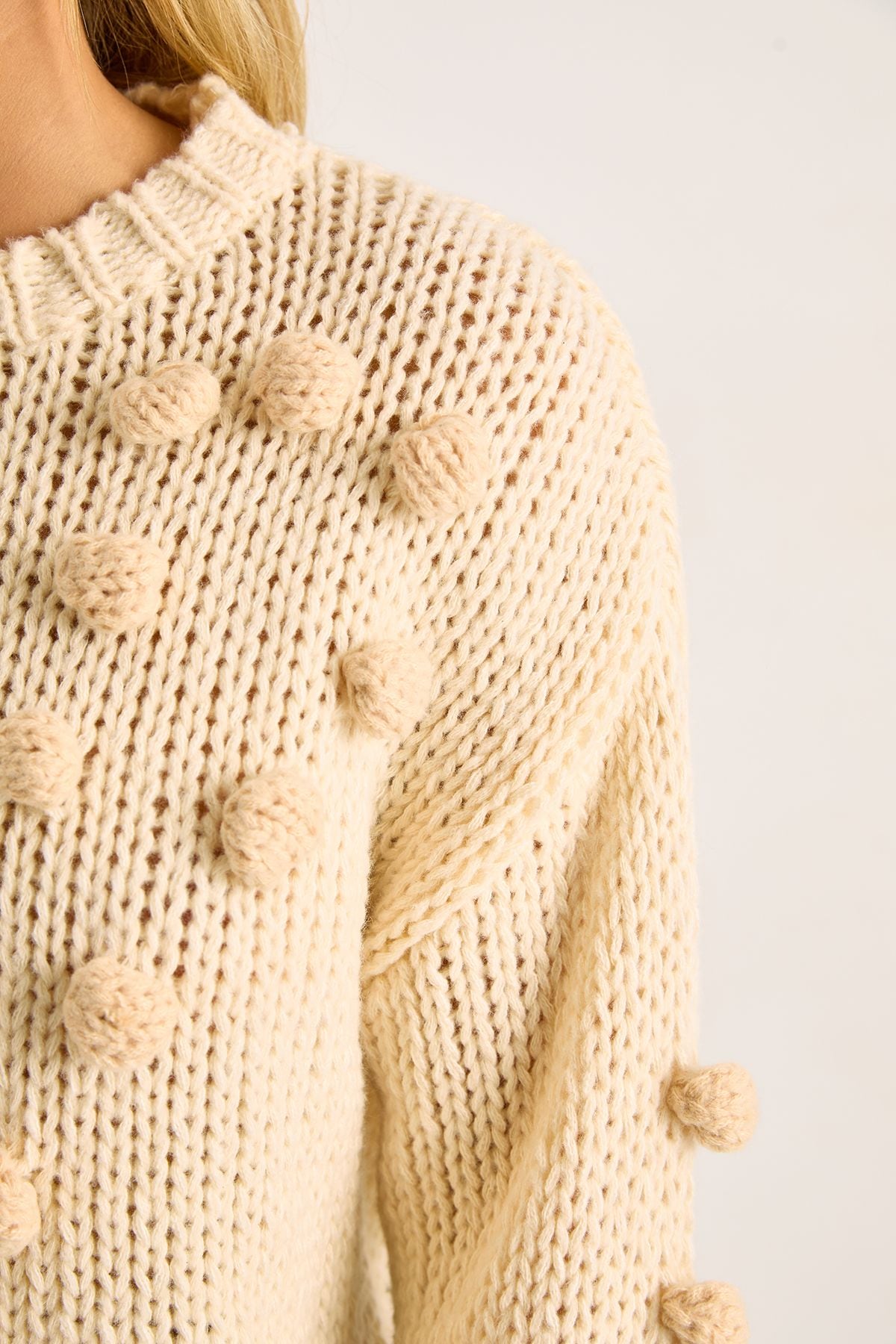 NastyGal Pom Pom Sweater Cream image 5