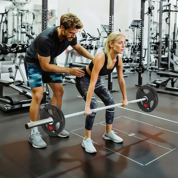 SPORTNOW 2 x 5kg Olympic Weight Plates, Weight Plate Discs with Tri-Grips