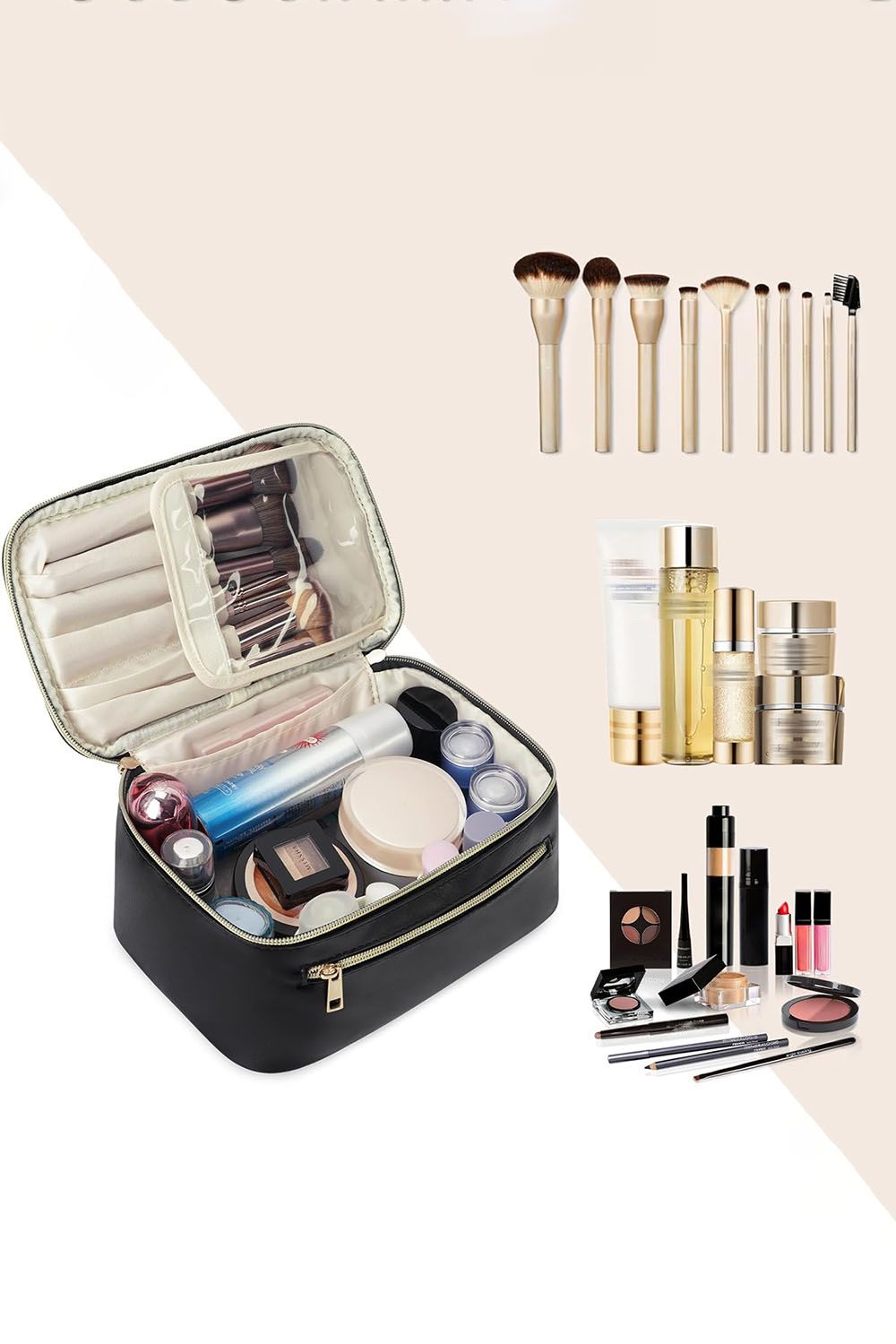 SHEONLY Toiletry Bag Travel Bag Water-resistant Makeup Cosmetic Bag Travel Organizer for Accessories, Shampoo, Full-size Container, Toiletries For Home Dormitory image 2