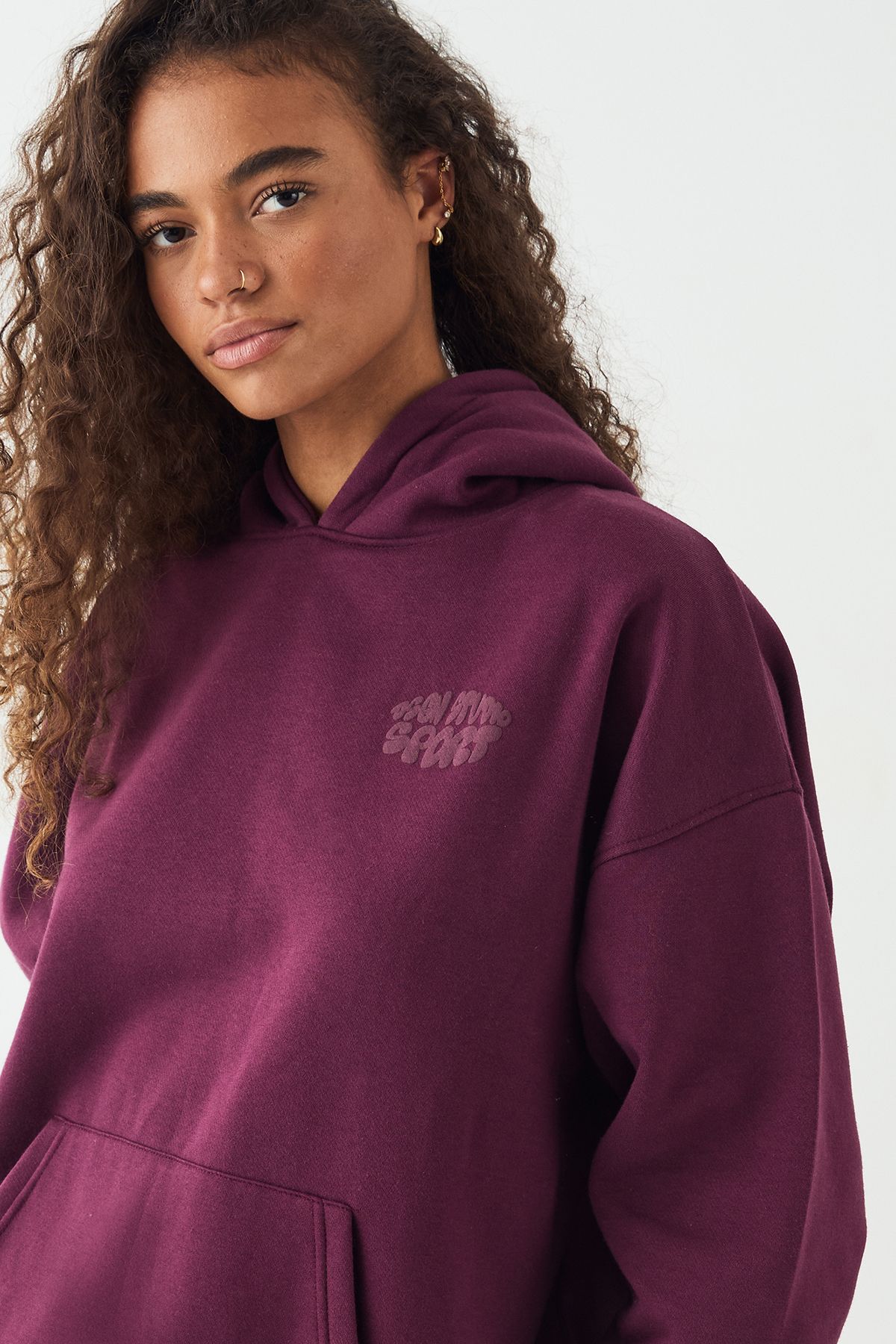 DSGN Studio DSGN Studio Sport Bubble Oversized Hoodie Plum image 4