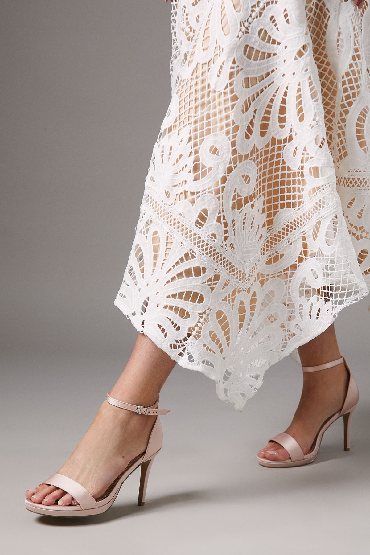 Coast Talia Satin Platform High Heel Sandals Blush image 3