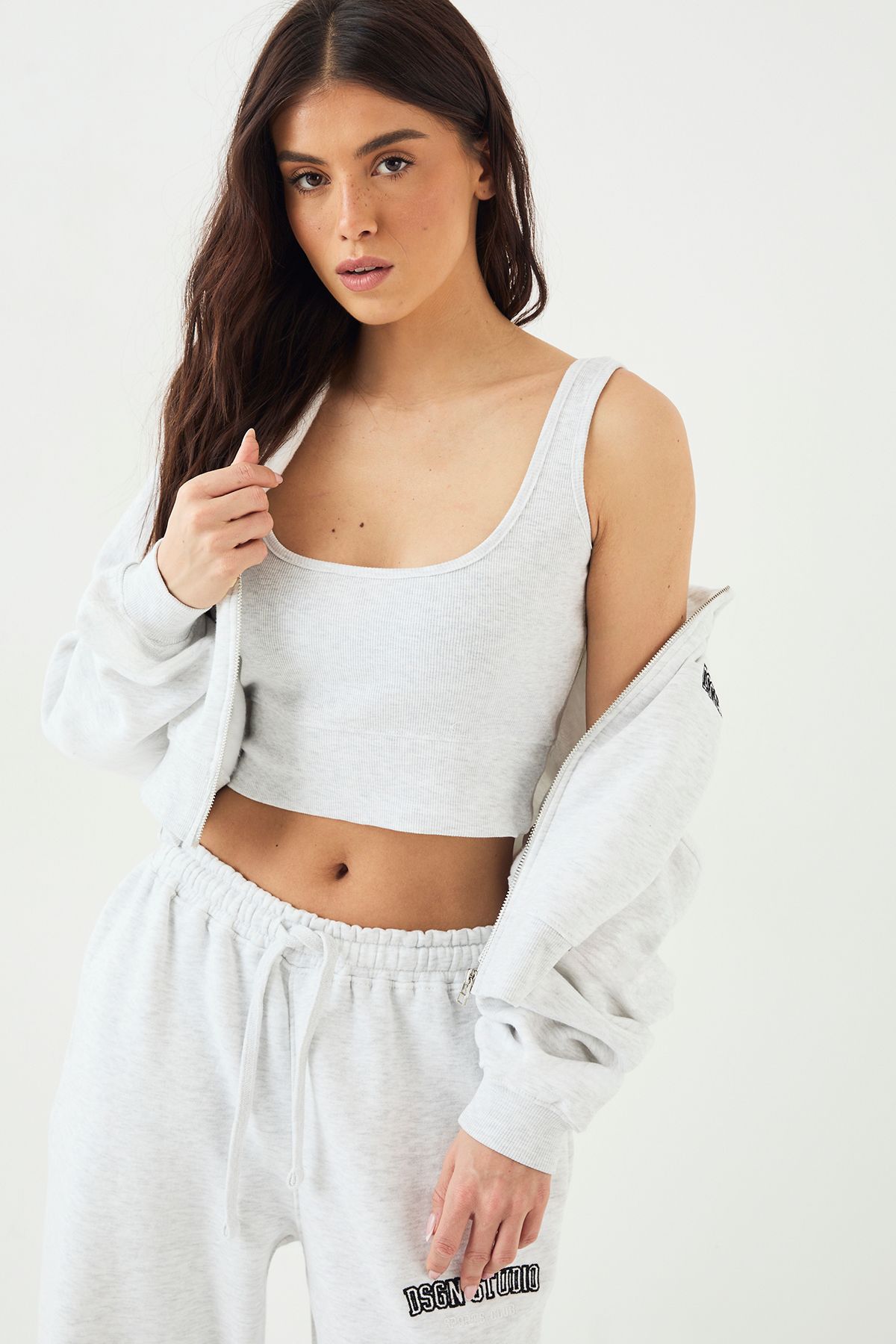 DSGN Studio DSGN Studio Applique 3 Piece Tracksuit Ash Grey image 3