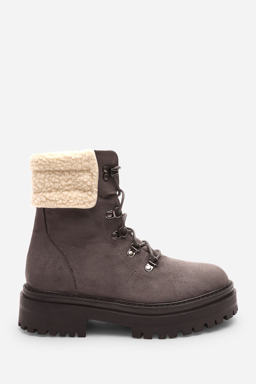 Where's That From 'Alia' Suede Lace-Up Ankle Boots with Faux Fur Lining and Chunky Sole image 2
