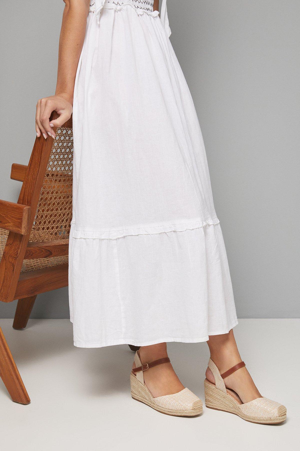 Dorothy Perkins Good For The Sole: Vaeloras Faux Suede Comfort Sock Closed Toe Medium Espadrille Wedge Sandals Beige image 1