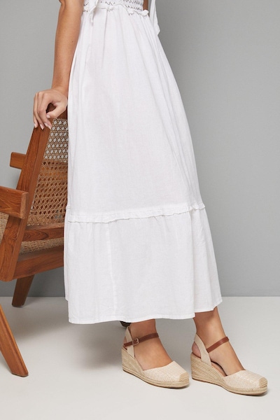 Dorothy Perkins Good For The Sole: Vaeloras Faux Suede Comfort Sock Closed Toe Medium Espadrille Wedge Sandals Beige