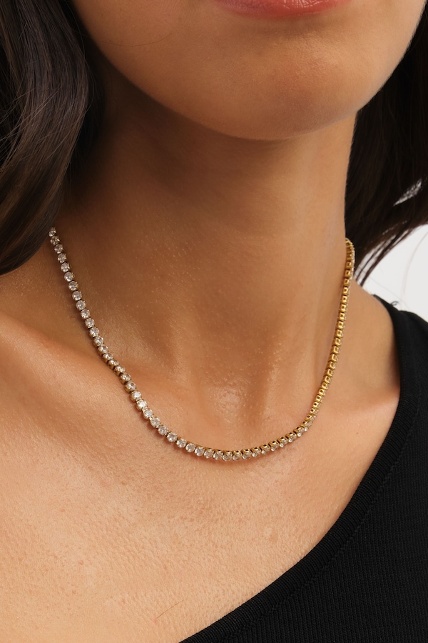 Jon Richard Waterproof Gold Plated Tennis Necklace