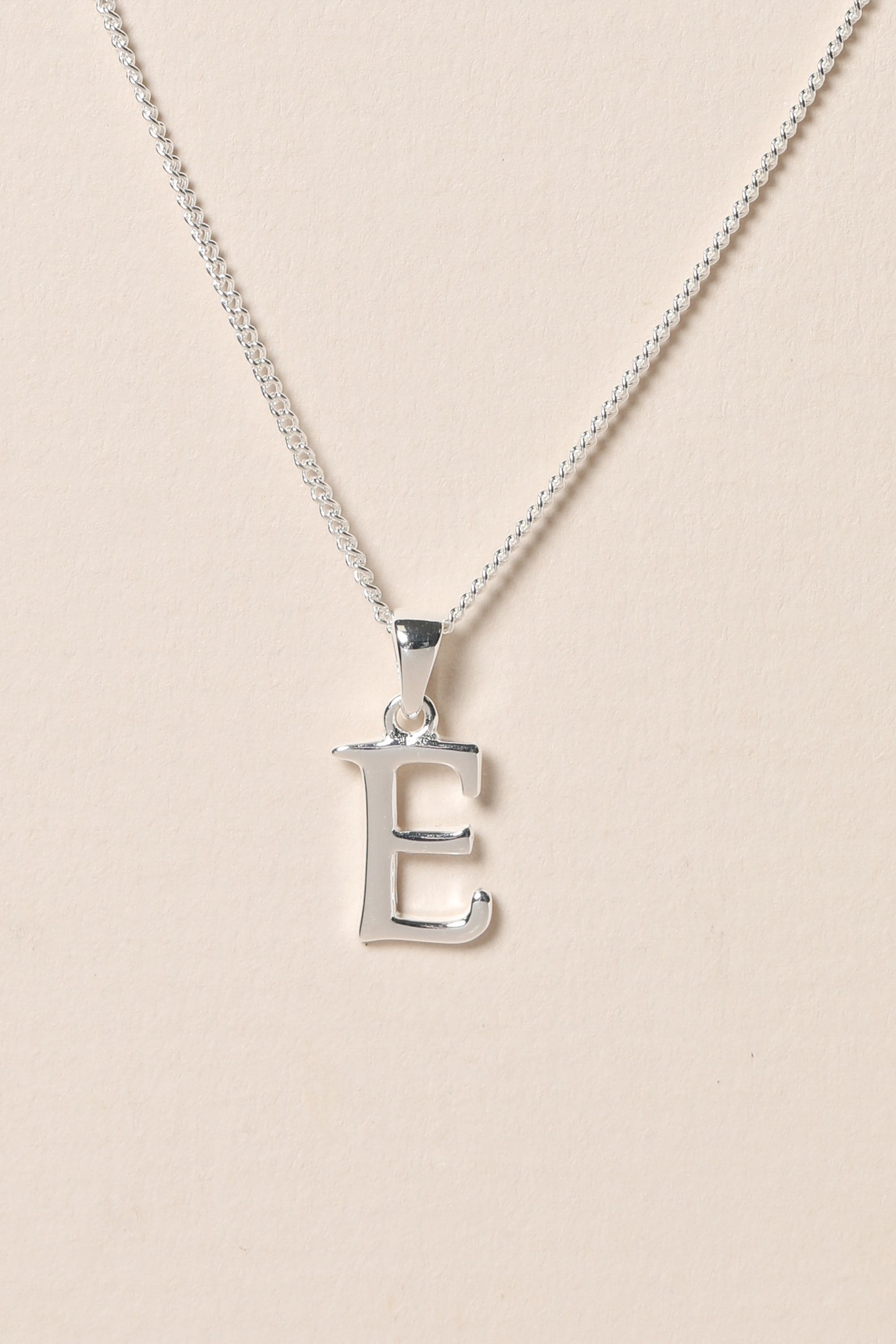 Simply Silver Sterling Silver 925 Initial Pendant - E image 2