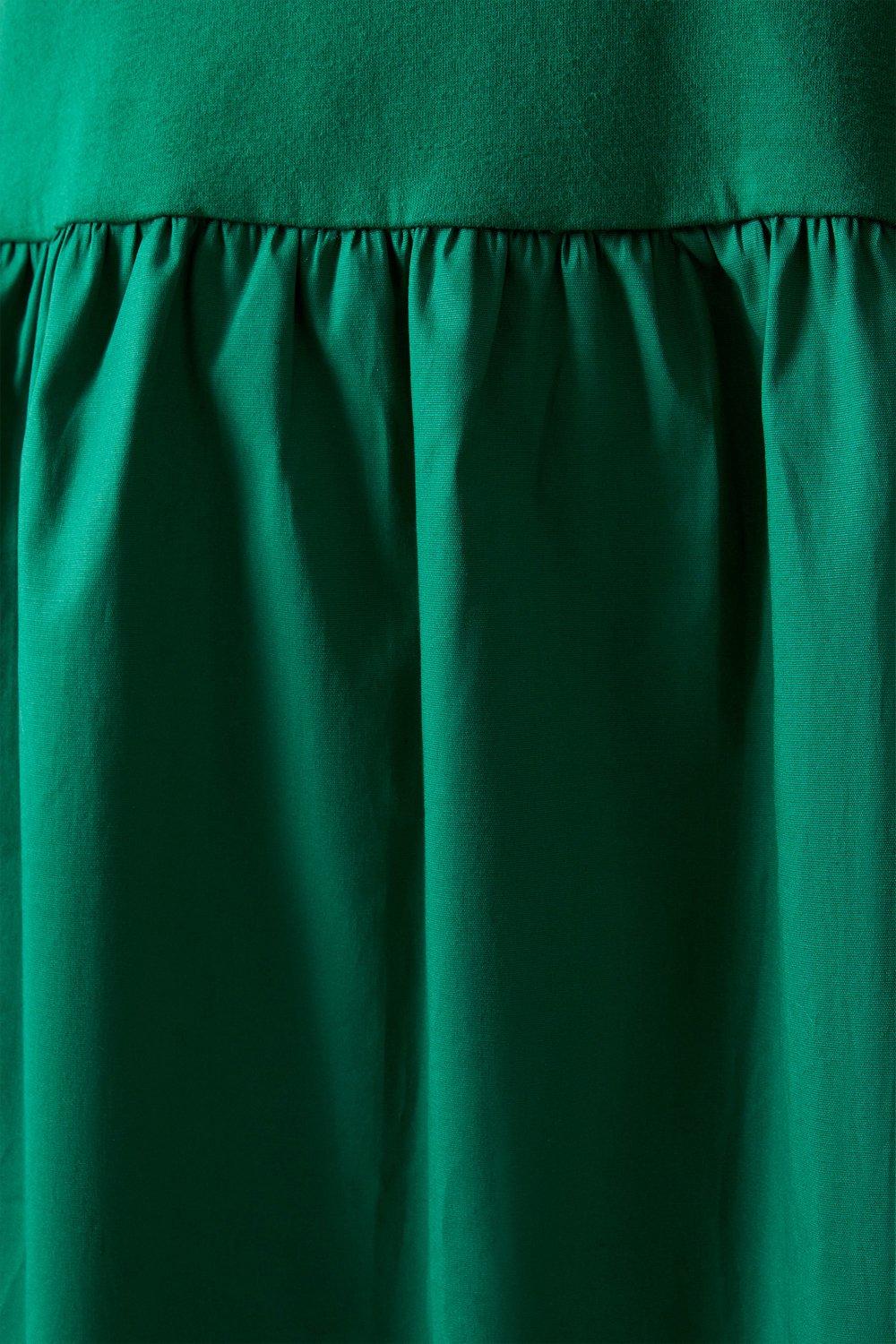 Warehouse Short Sleeve Woven Mix Midi Dress image 4