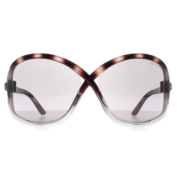 Tom Ford Butterfly Gradient Grey Tortoise Smoke Grey Silver Mirror Bettina FT1068 Sunglasses