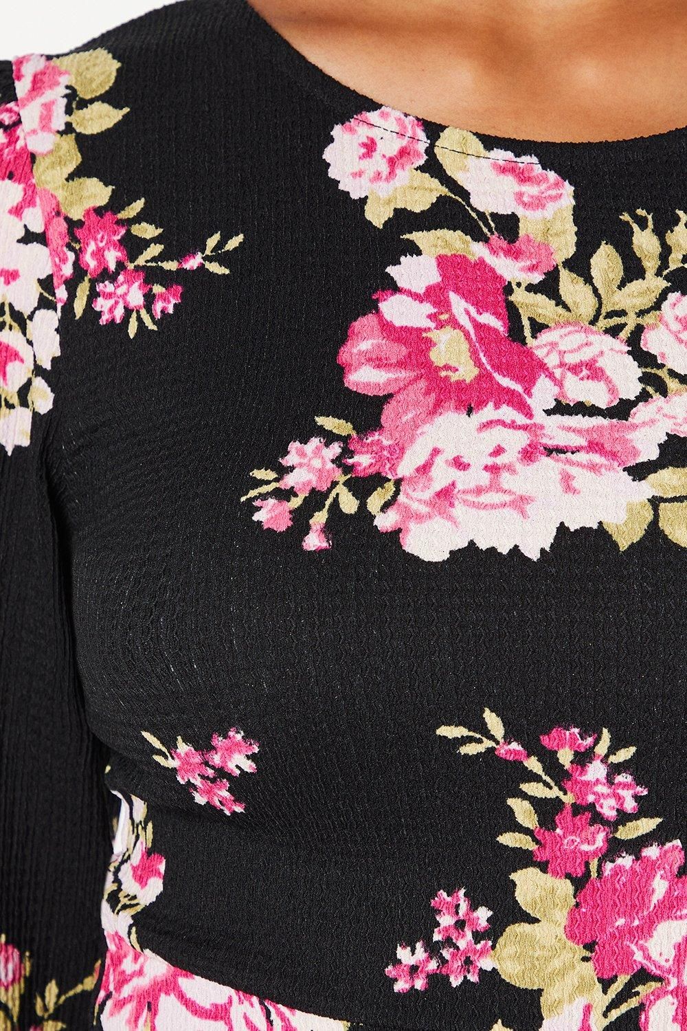 Dorothy Perkins Spaced Floral Long Sleeve Mini Dress Floral image 5