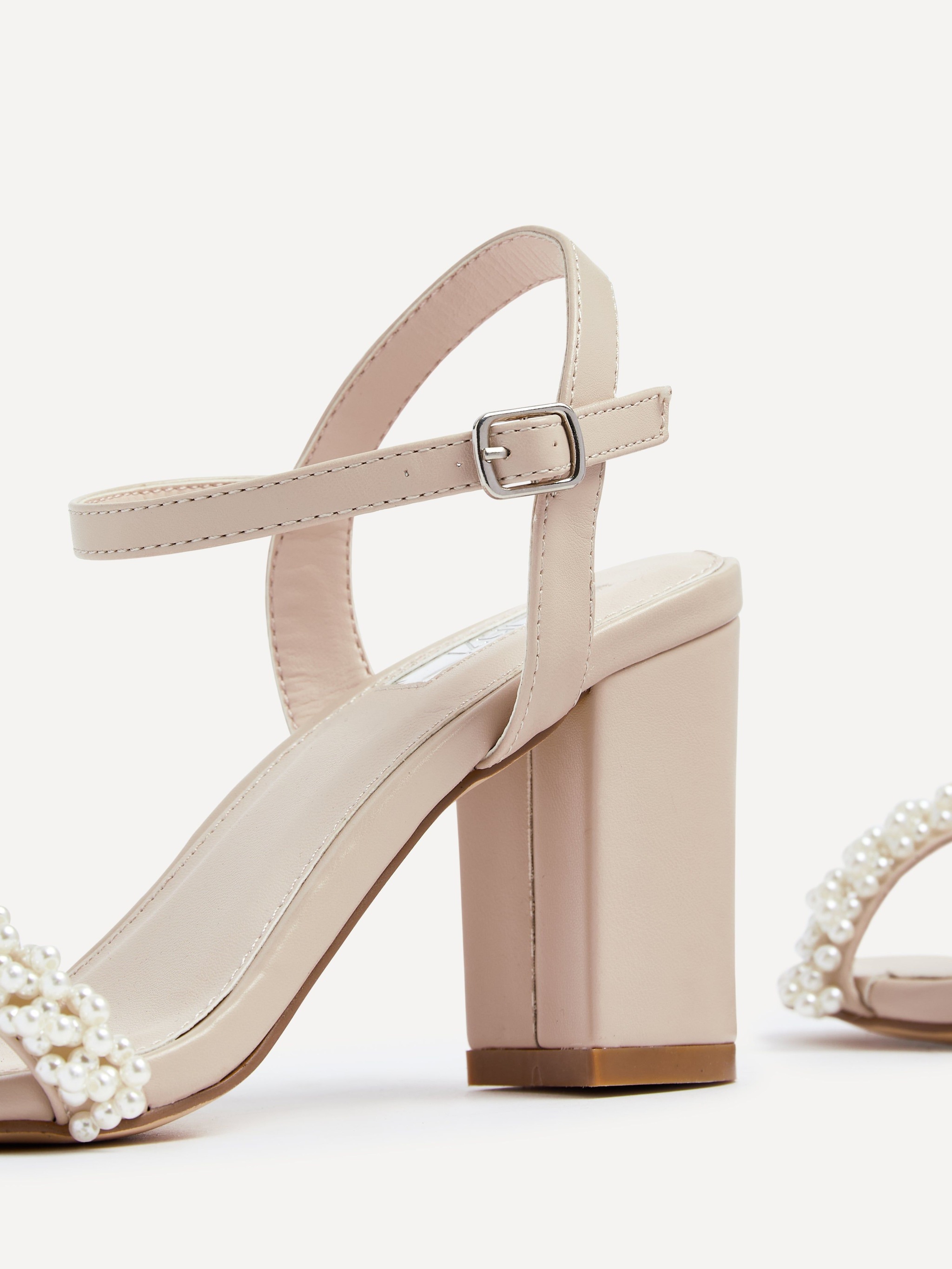 Linzi Lulu Nude Faux Leather Block Heeled Sandal image 5