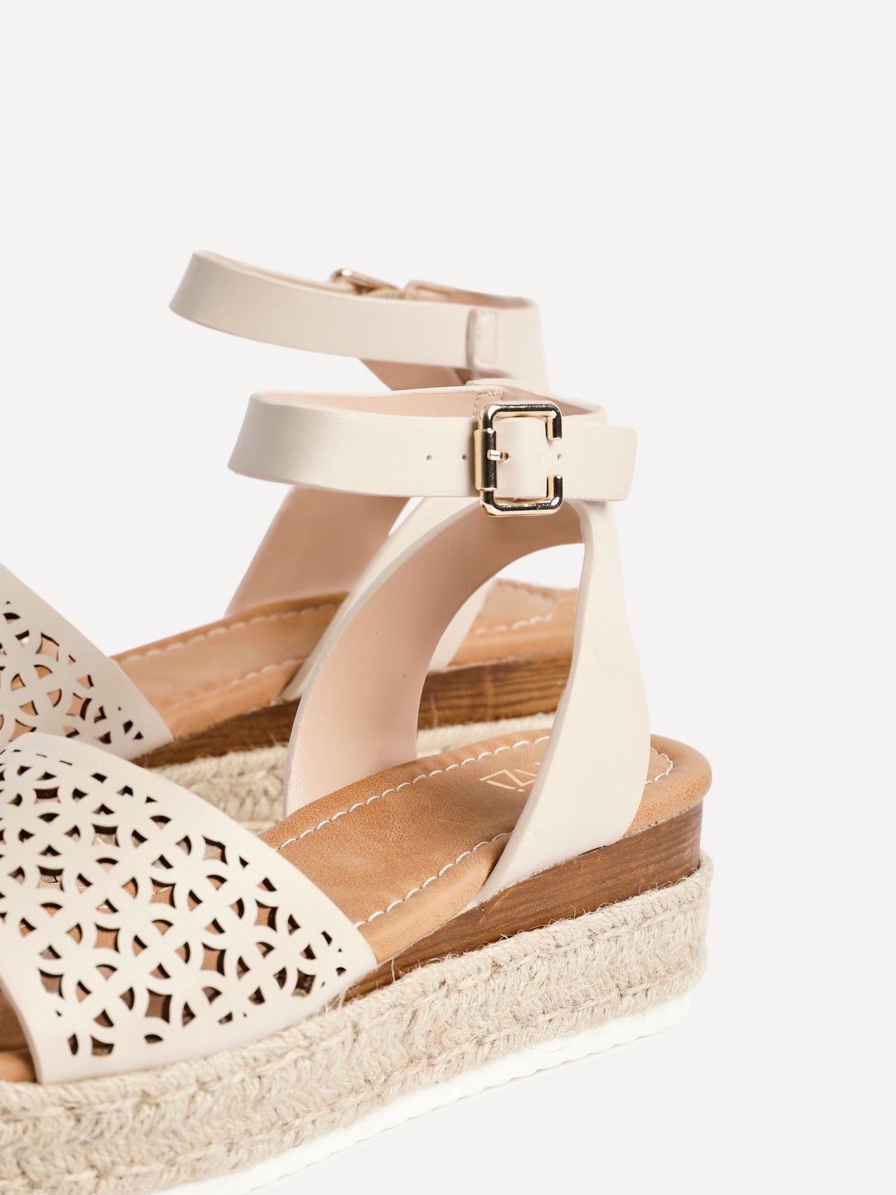 Linzi Radiance Nude Faux Leather Flatform Sandals image 5