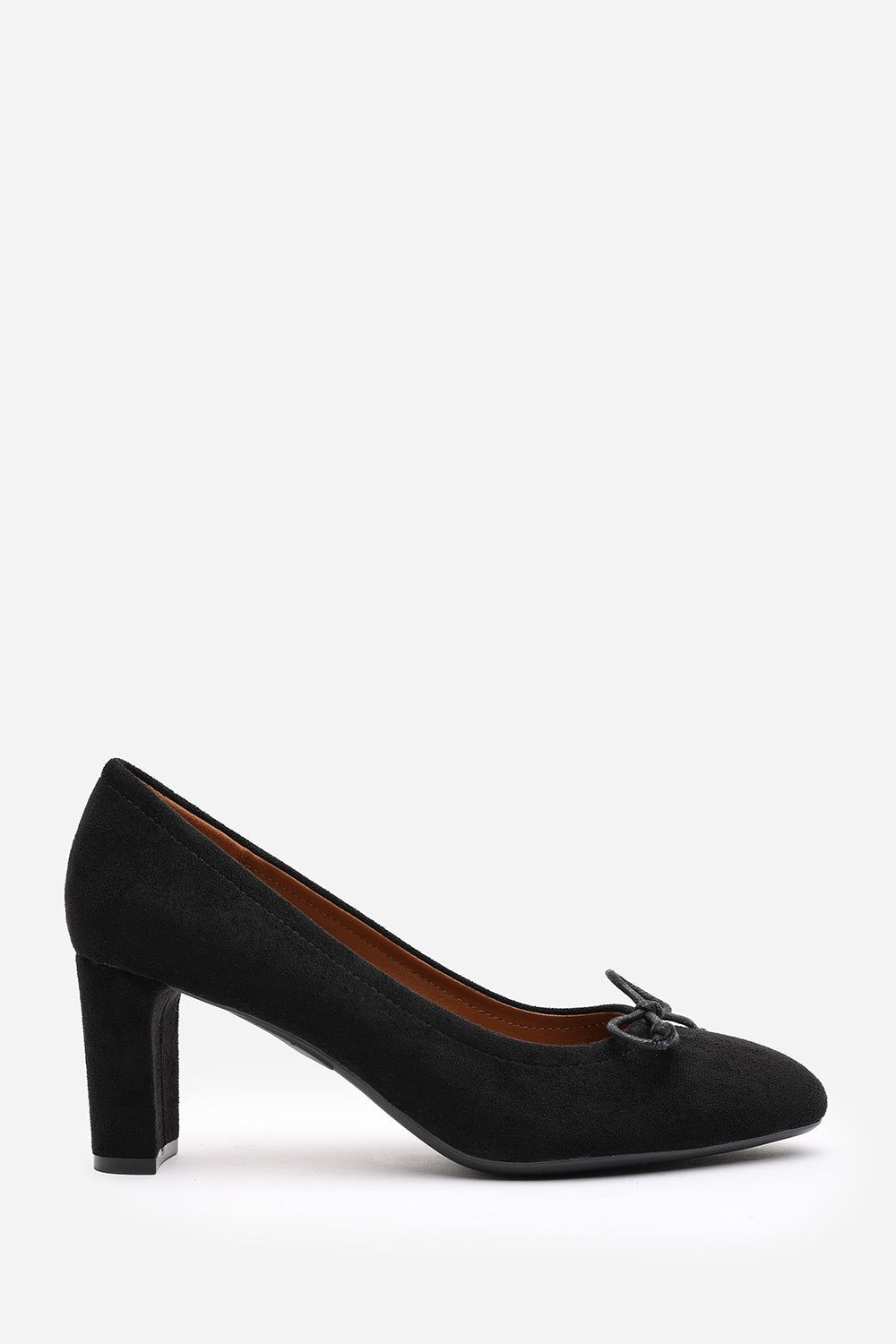 Where's That From 'Primrose' Wide Fit Suede Block Heel Court Shoe With Bow Detail image 2