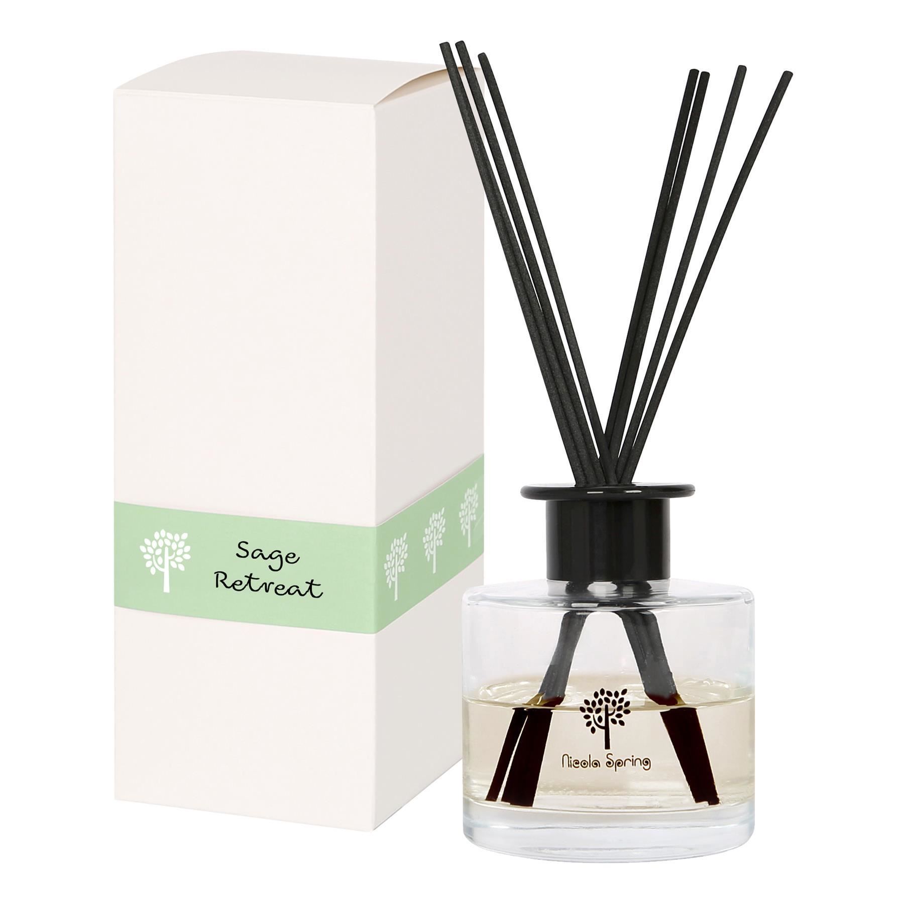 Nicola Spring 200ml Sage Retreat Reed Diffuser - Herbal Spa Relaxing Scent Jar image 1