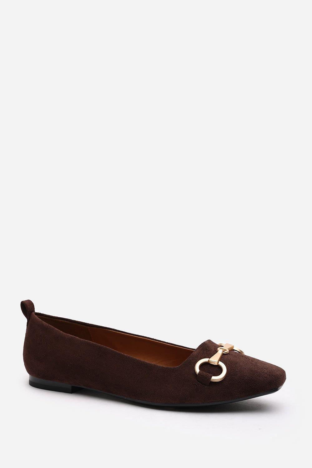 Where's That From 'Lauren' Wide Fit Suede Ballet Flats With Front Buckle Detail image 3