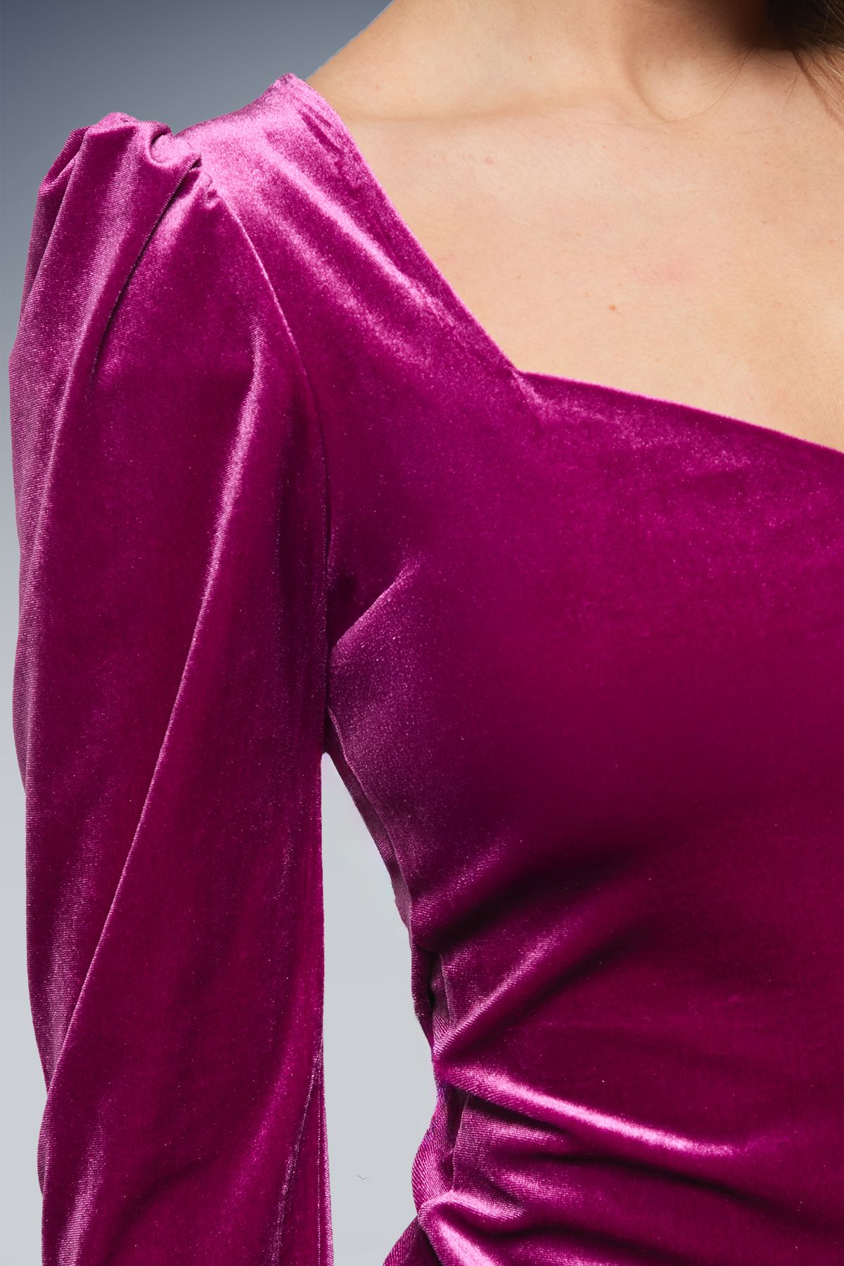 Dorothy Perkins Velvet Sweetheart Neck Top Hot Pink image 5