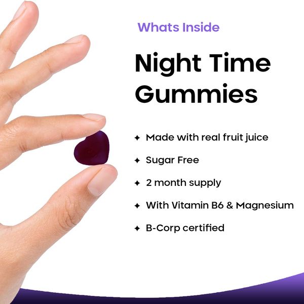 New leaf health Night Time Gummies - Chewable Sleep Aid Supplement - Natural Melatonin Sources + Vitamin B6 & Magnesium - Vegan, Sugar Free image 2
